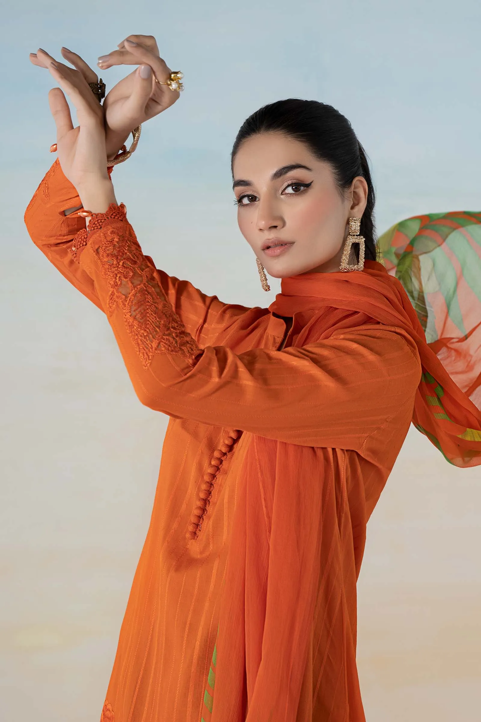 3 PIECE PRINTED DOBBY LAWN SUIT | MPS-2101-A