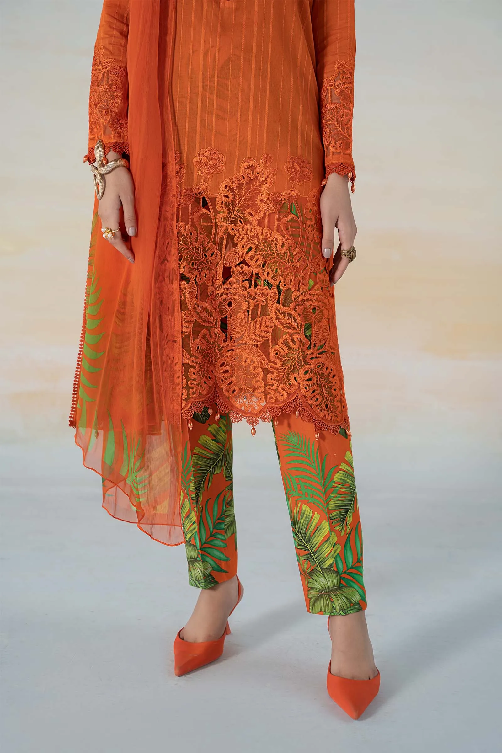 3 PIECE PRINTED DOBBY LAWN SUIT | MPS-2101-A