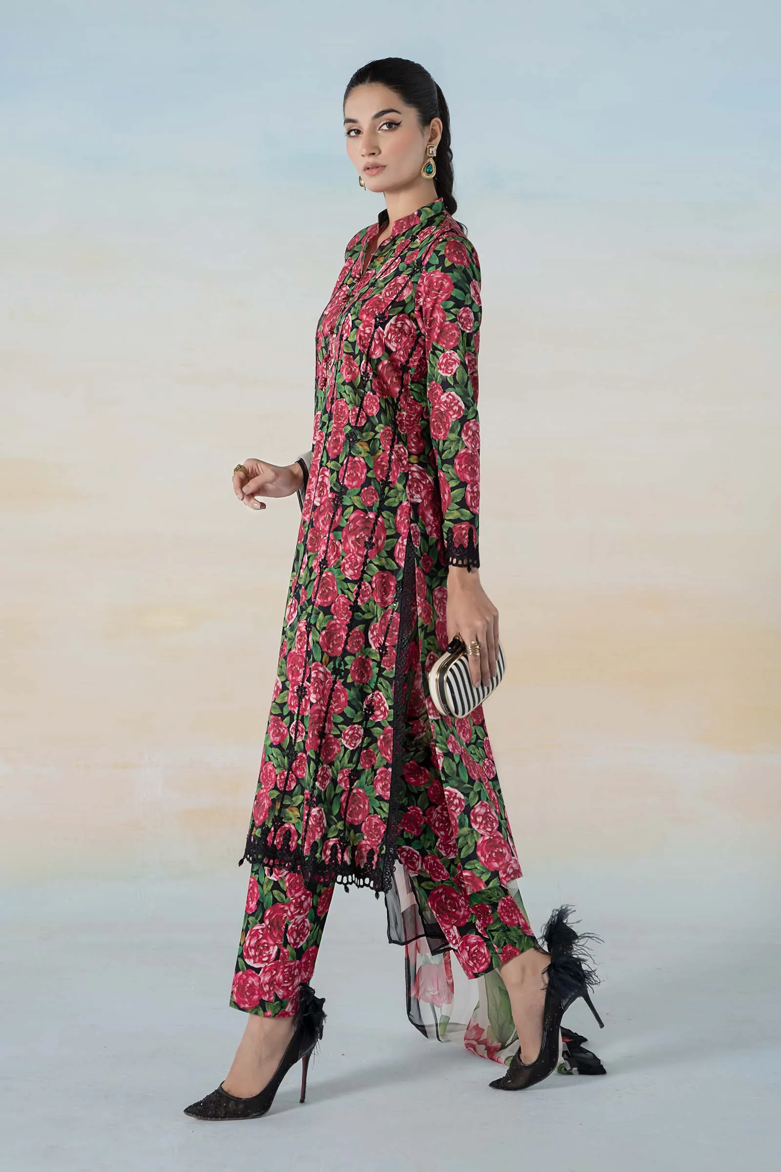 3 PIECE PRINTED LAWN SUIT | MPS-2106-B