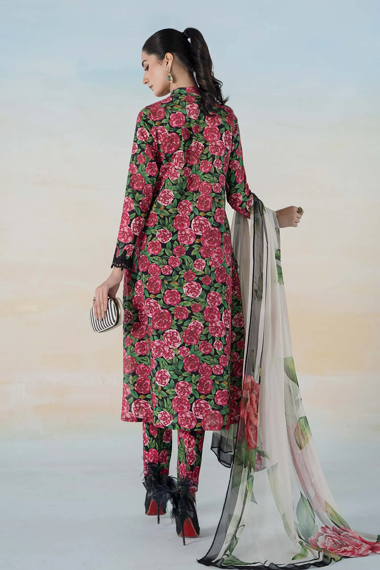 3 PIECE PRINTED LAWN SUIT | MPS-2106-B