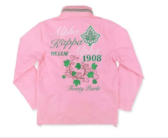 AKA Windbreaker Embroidered Pink, Ivy Leaf 1908 Twenty Pearls
