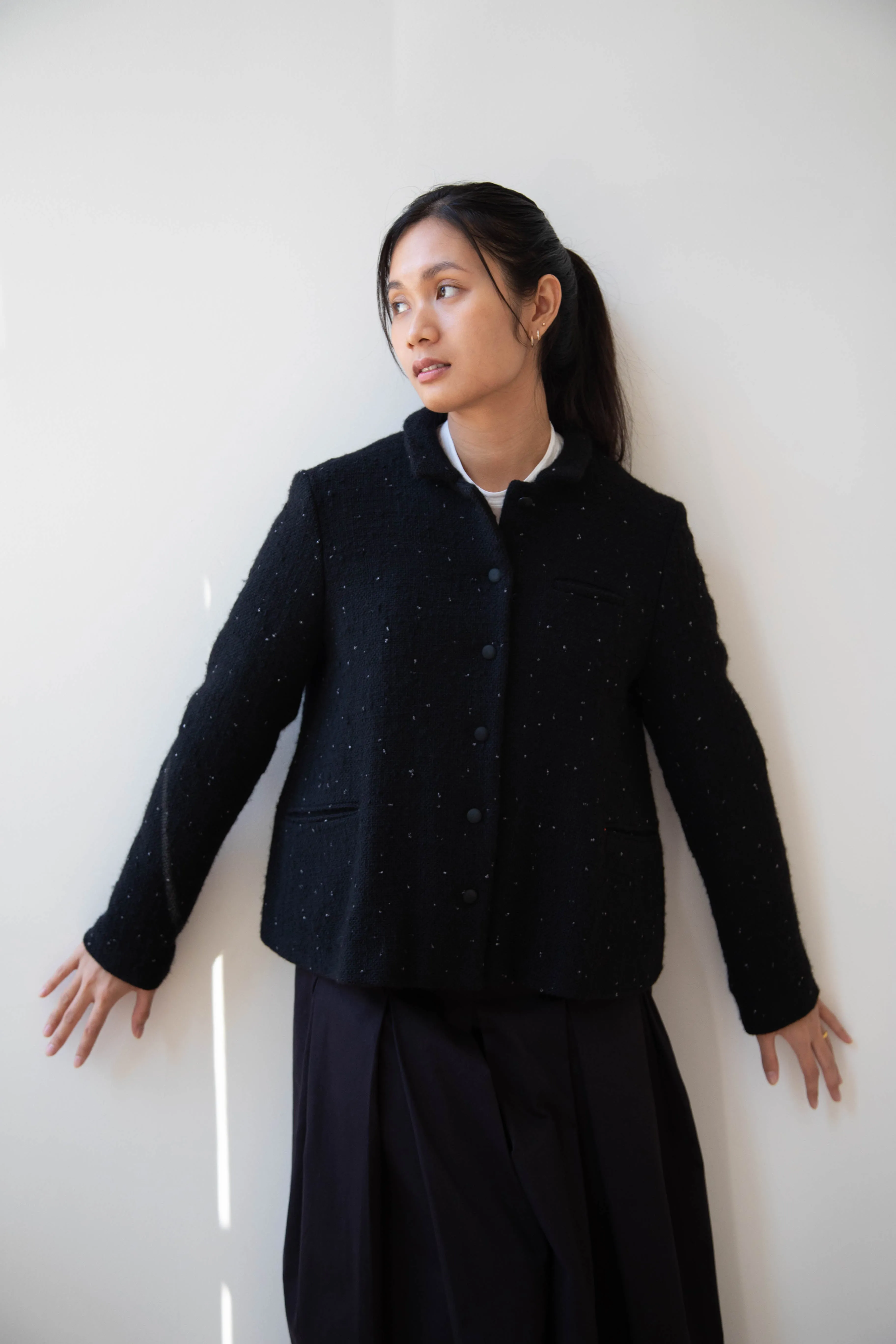 Apuntob | Jacket in Black with Tweed Dots