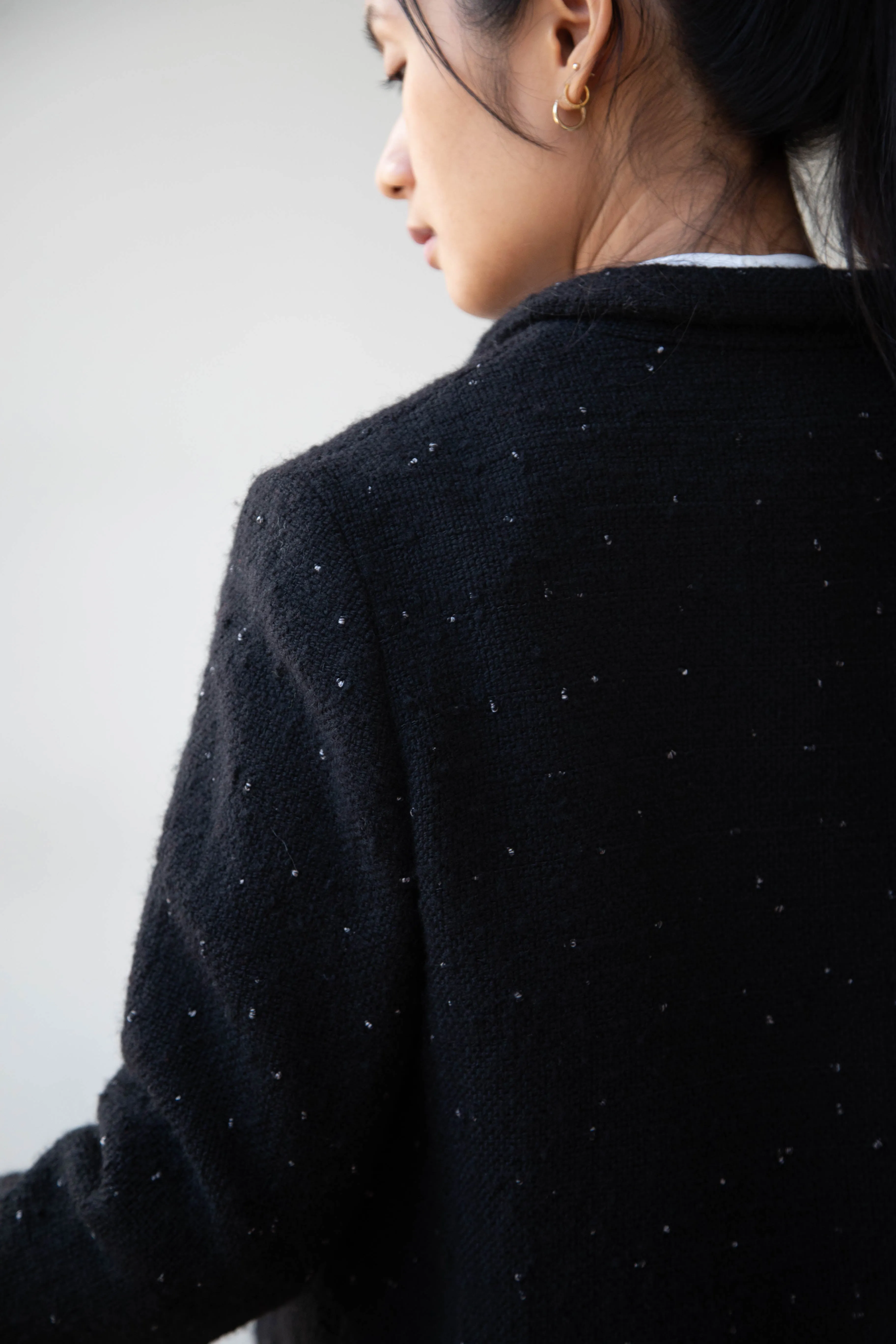 Apuntob | Jacket in Black with Tweed Dots