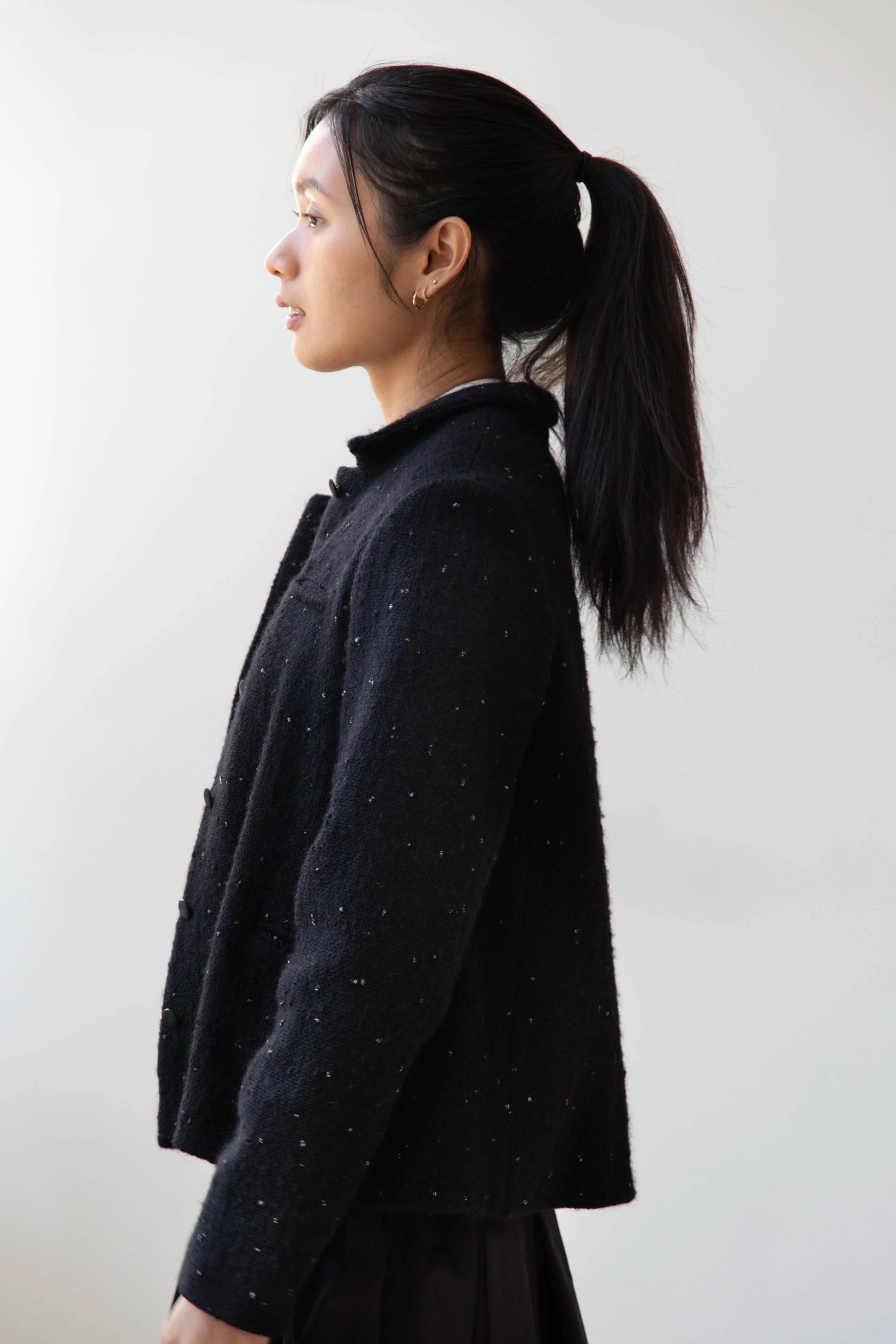 Apuntob | Jacket in Black with Tweed Dots
