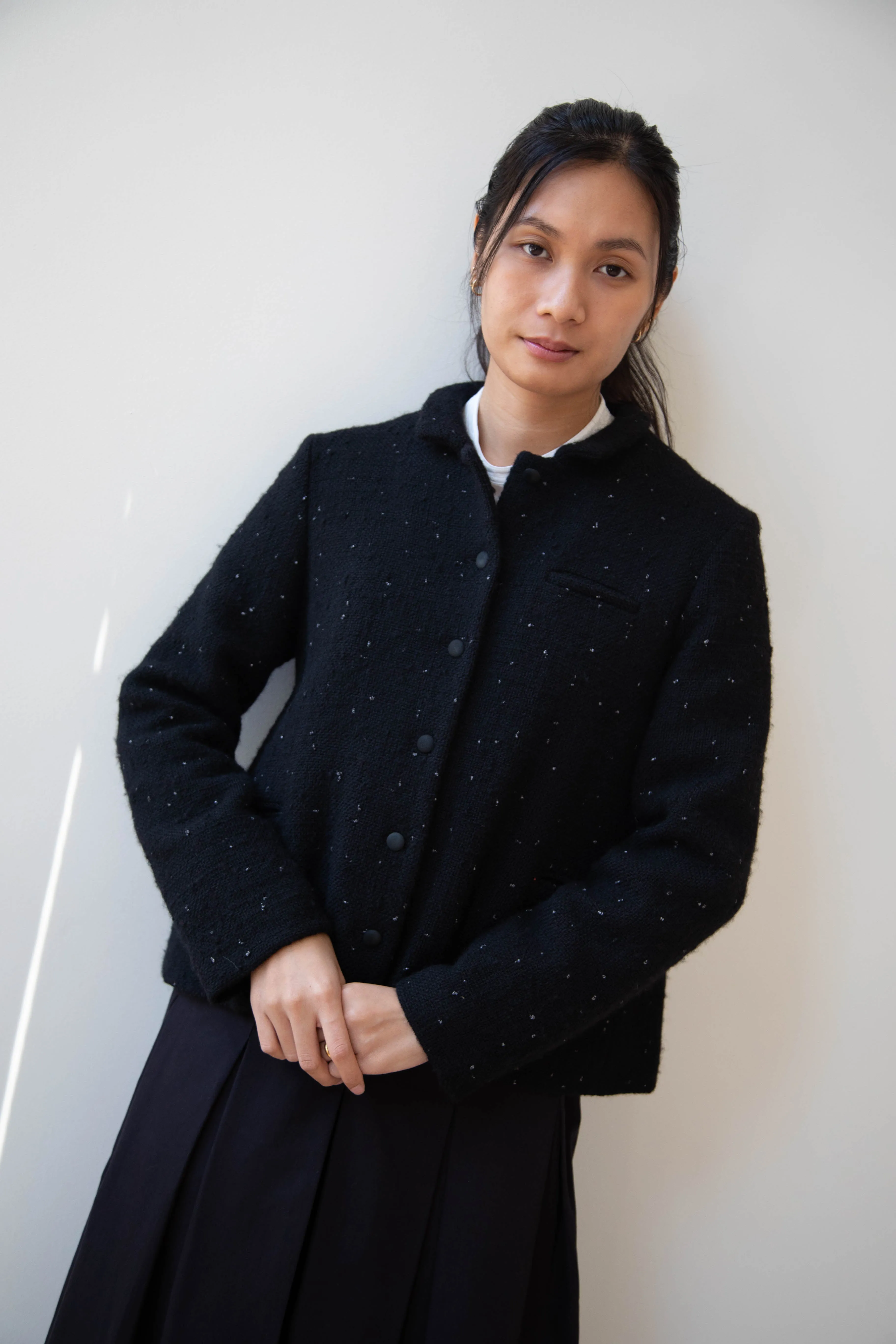 Apuntob | Jacket in Black with Tweed Dots