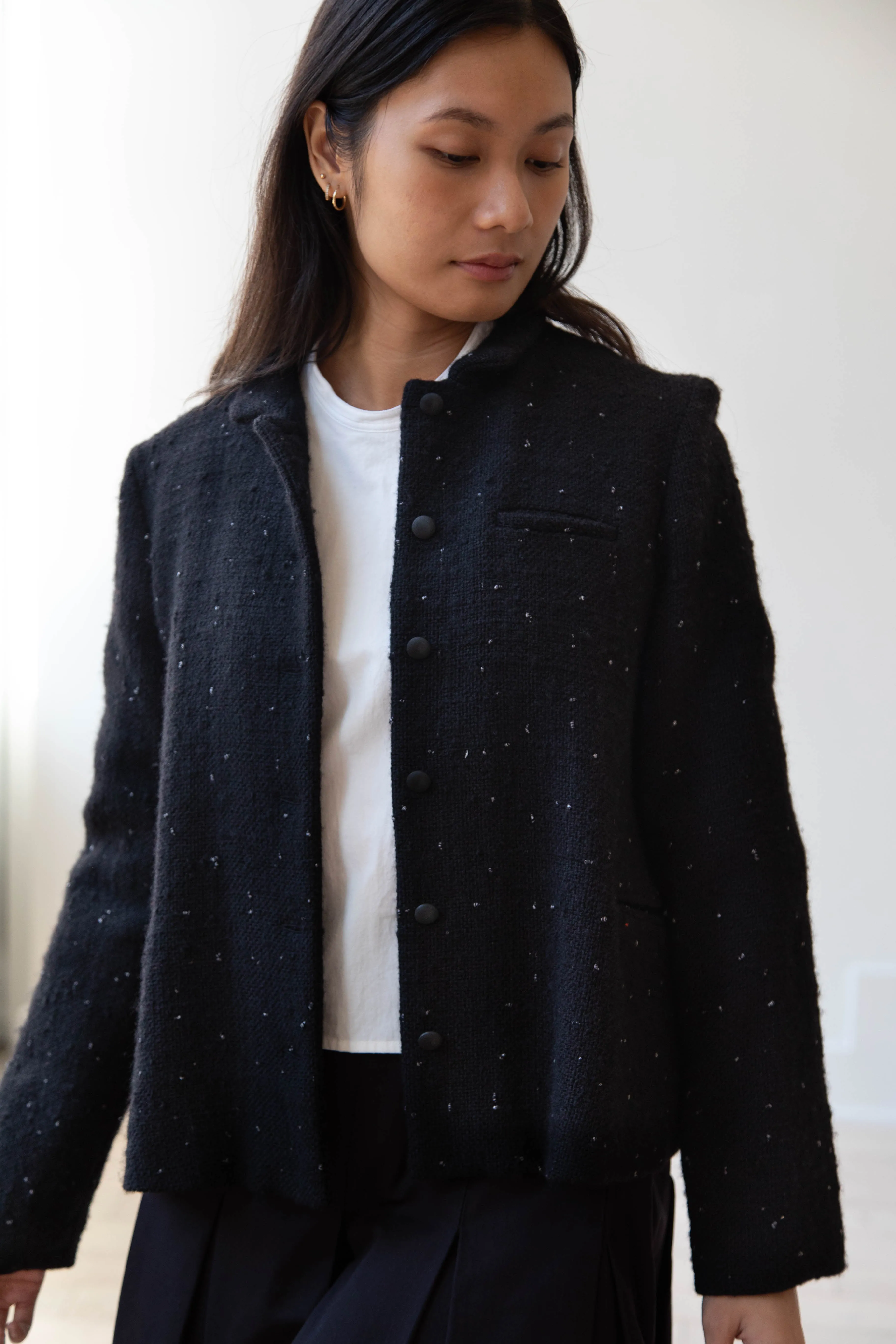 Apuntob | Jacket in Black with Tweed Dots