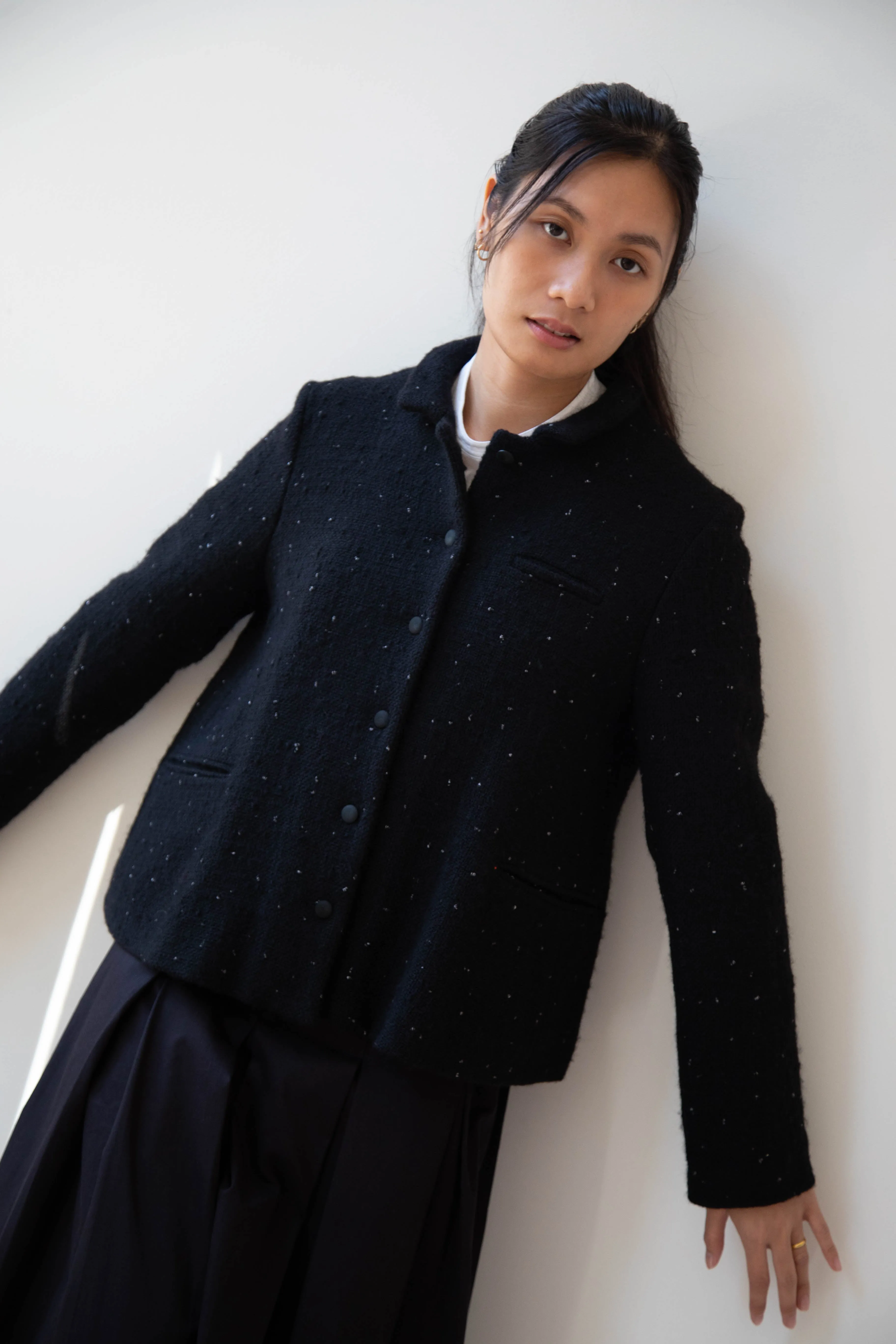 Apuntob | Jacket in Black with Tweed Dots
