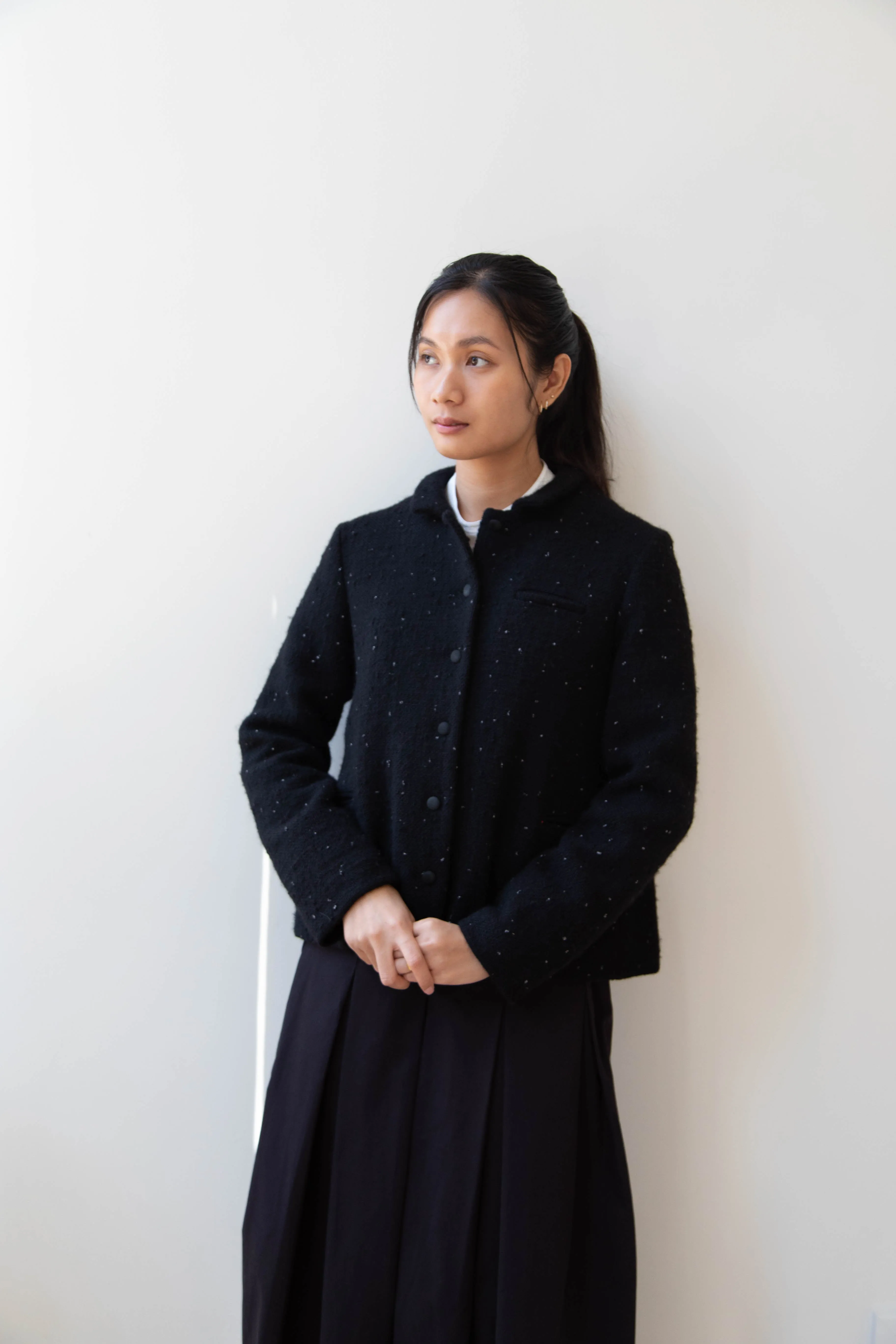 Apuntob | Jacket in Black with Tweed Dots