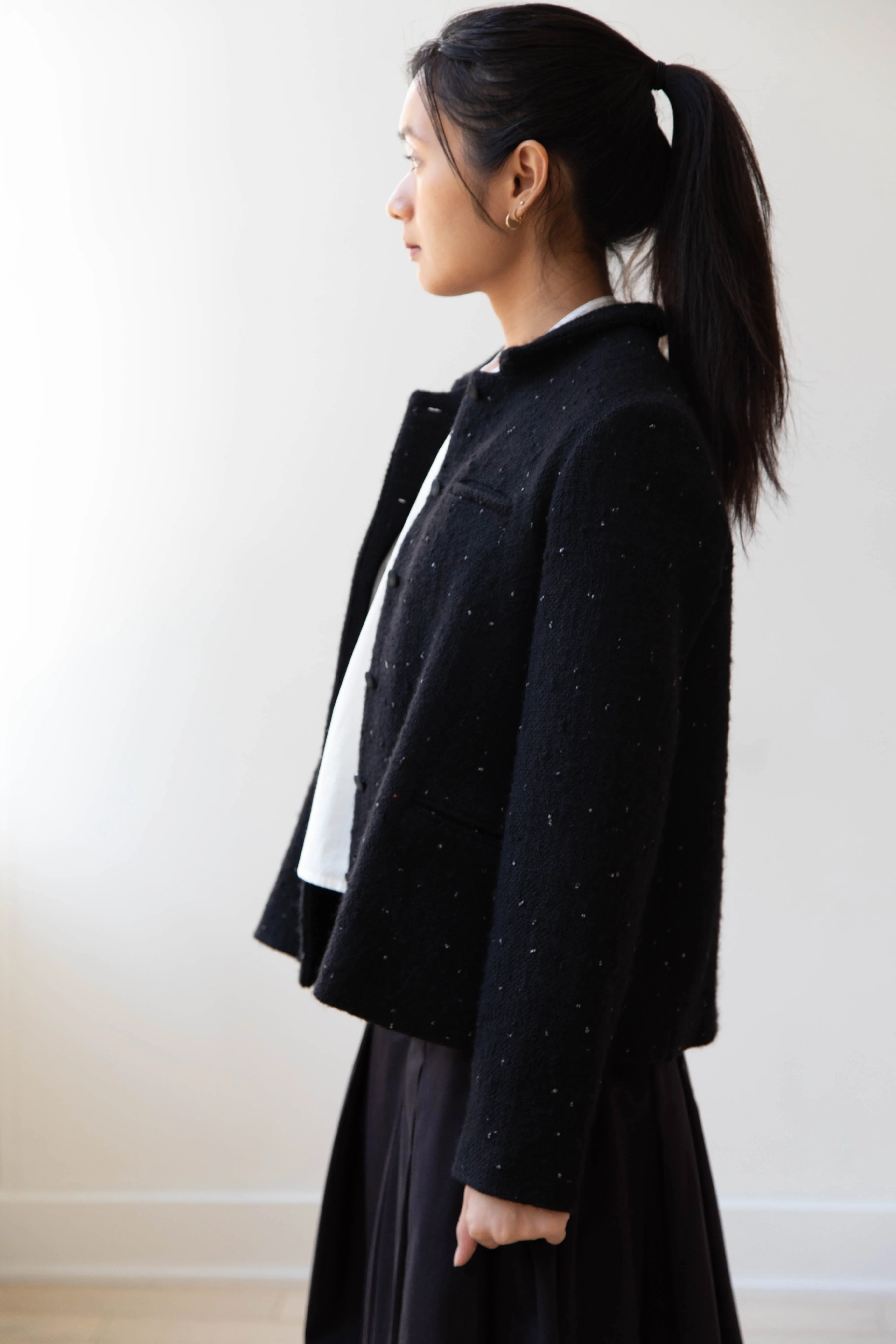 Apuntob | Jacket in Black with Tweed Dots