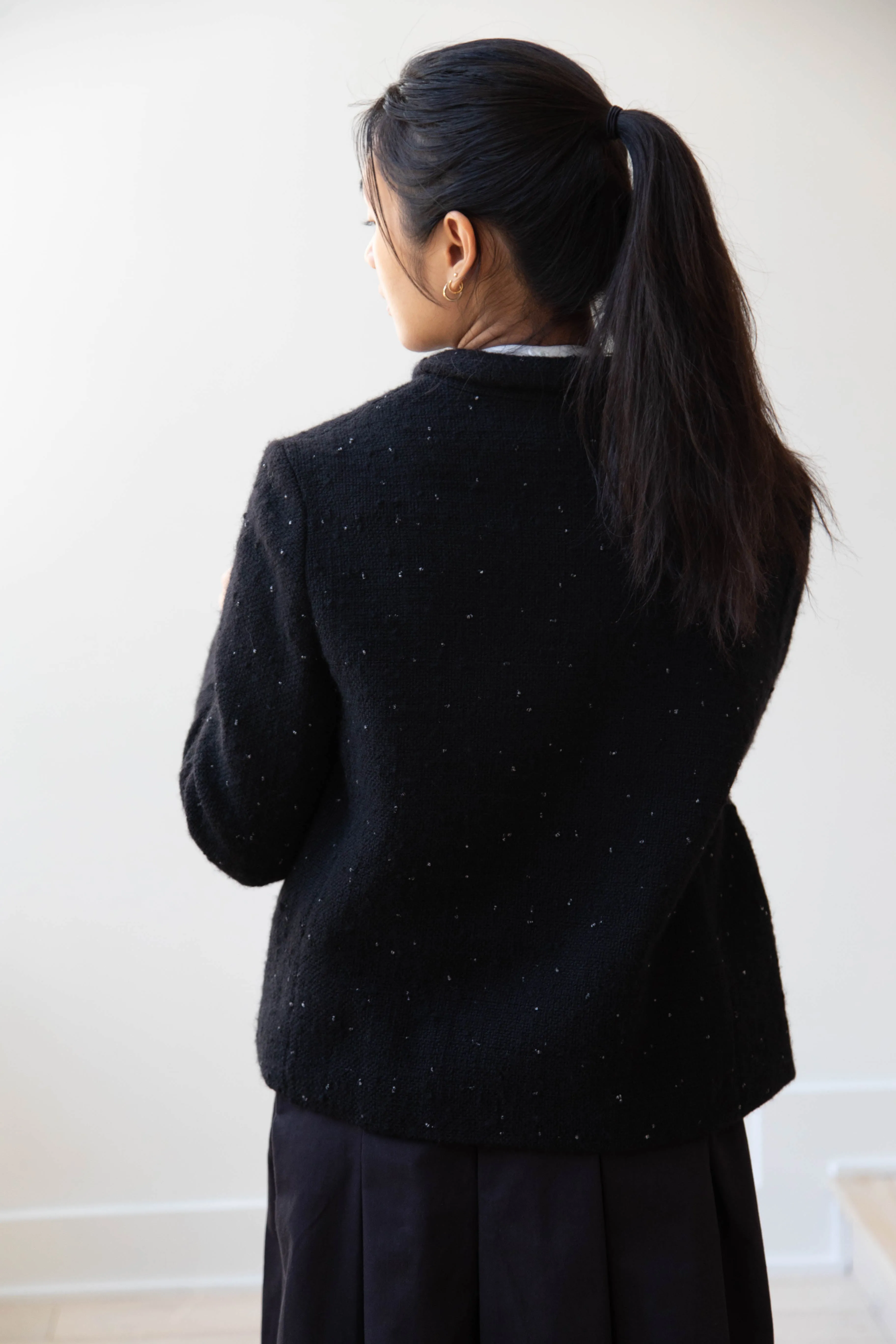 Apuntob | Jacket in Black with Tweed Dots