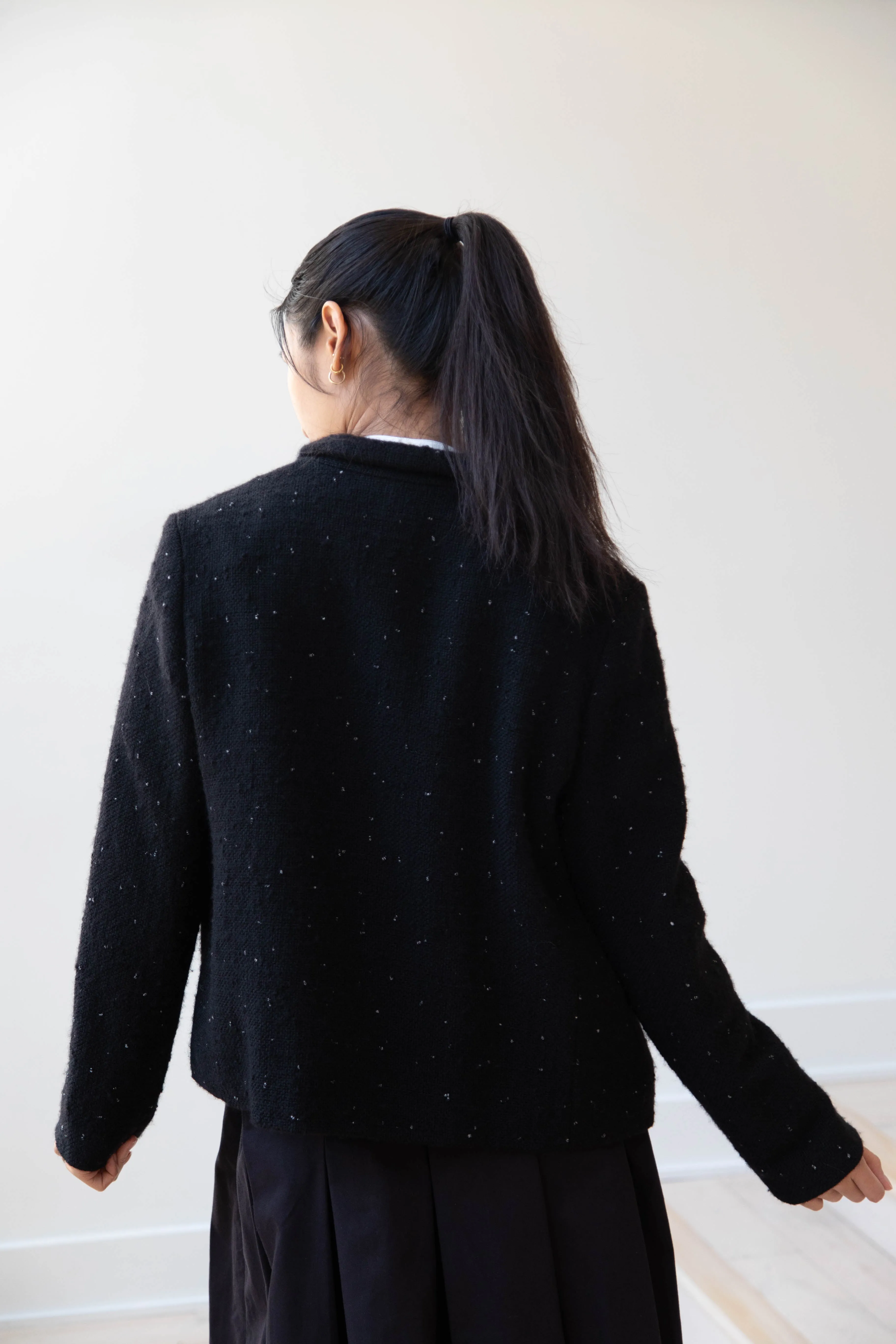 Apuntob | Jacket in Black with Tweed Dots