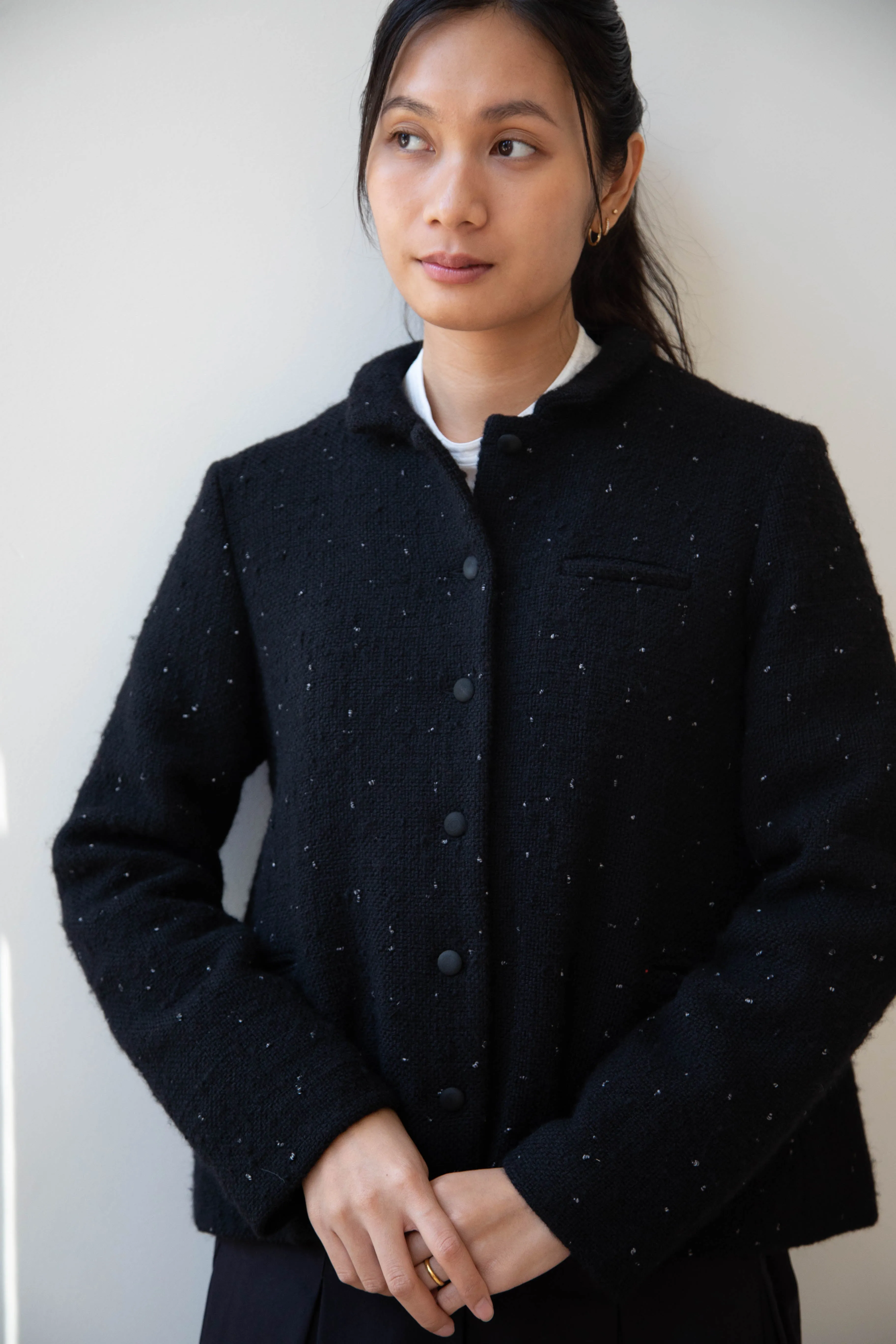 Apuntob | Jacket in Black with Tweed Dots