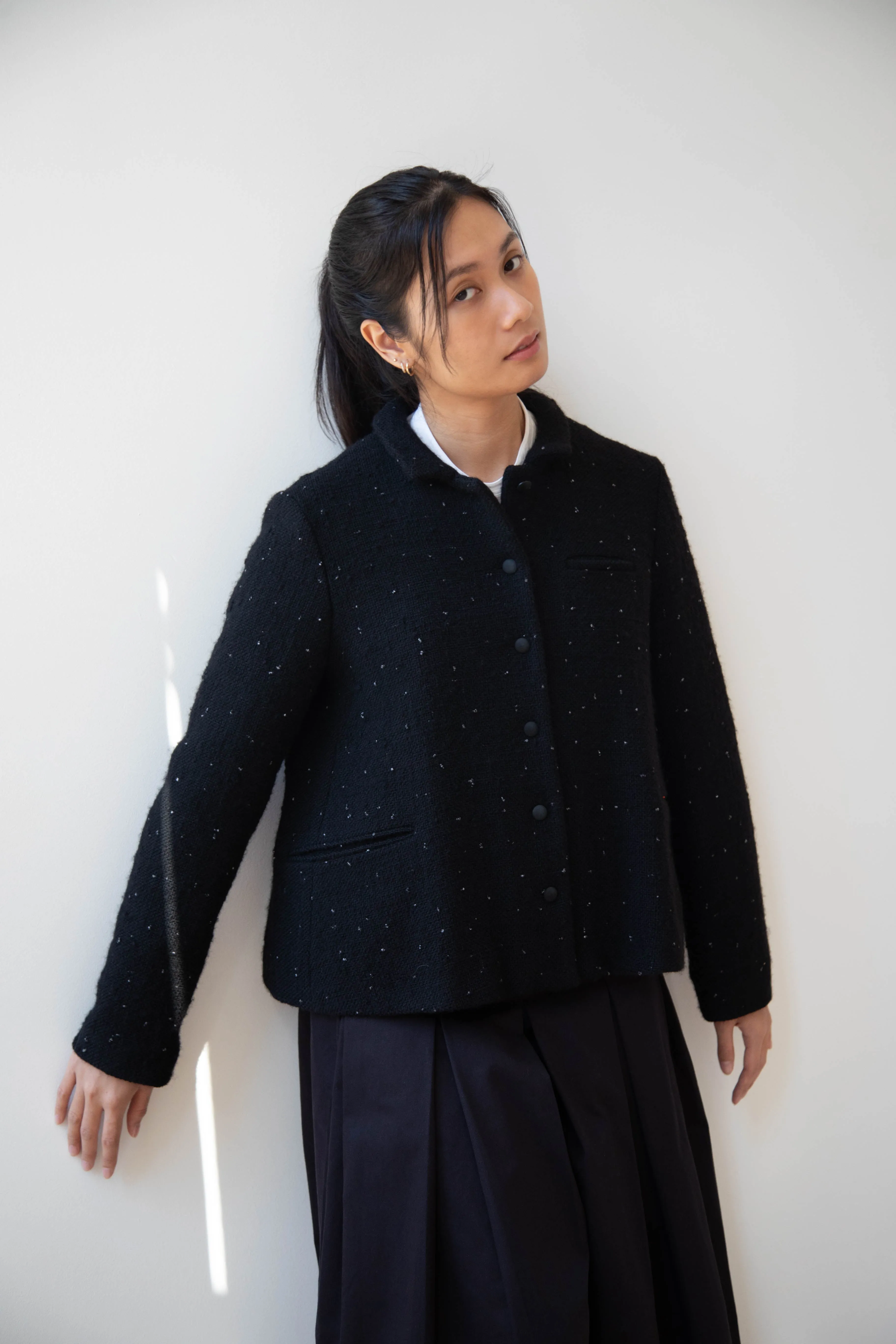 Apuntob | Jacket in Black with Tweed Dots