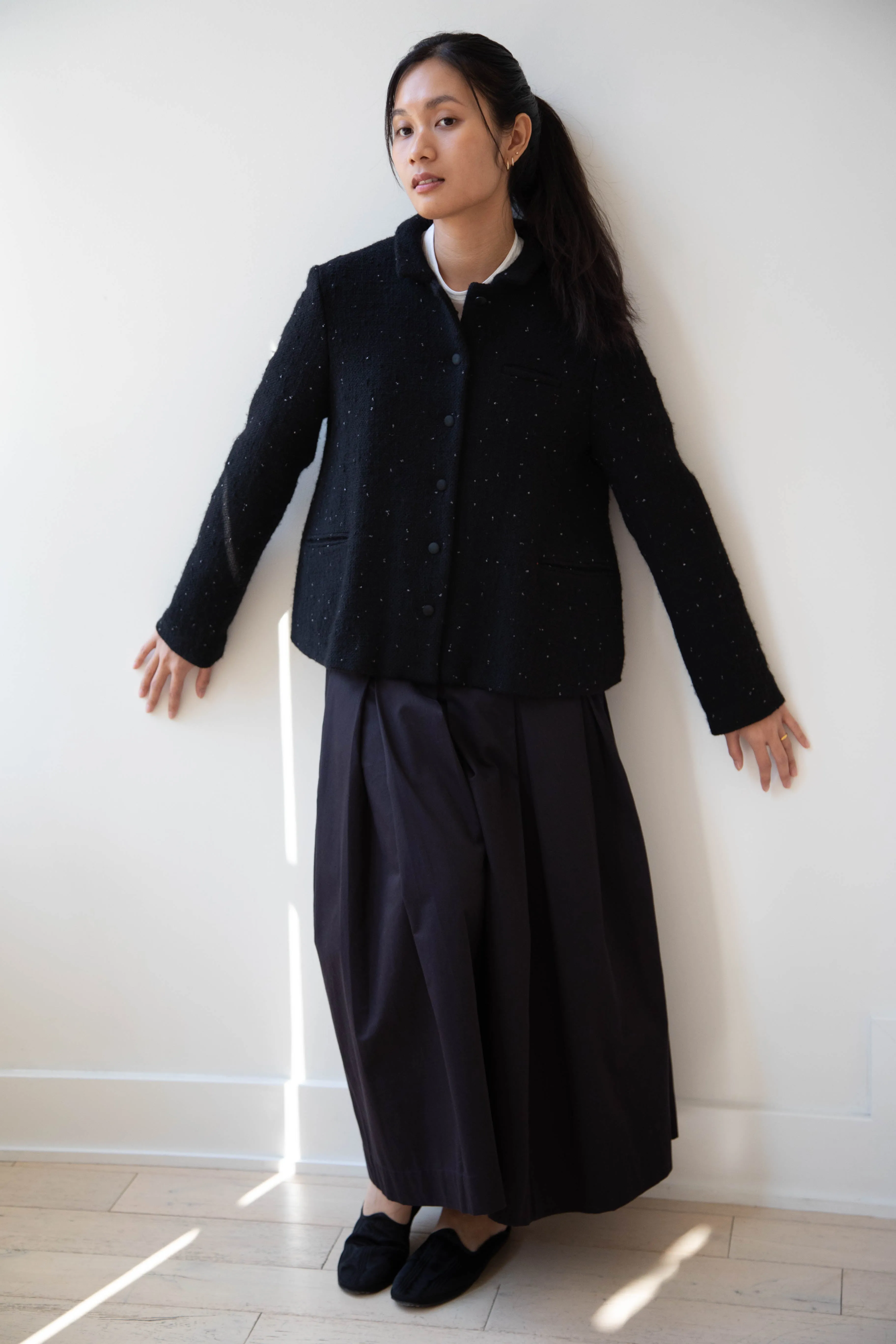 Apuntob | Jacket in Black with Tweed Dots