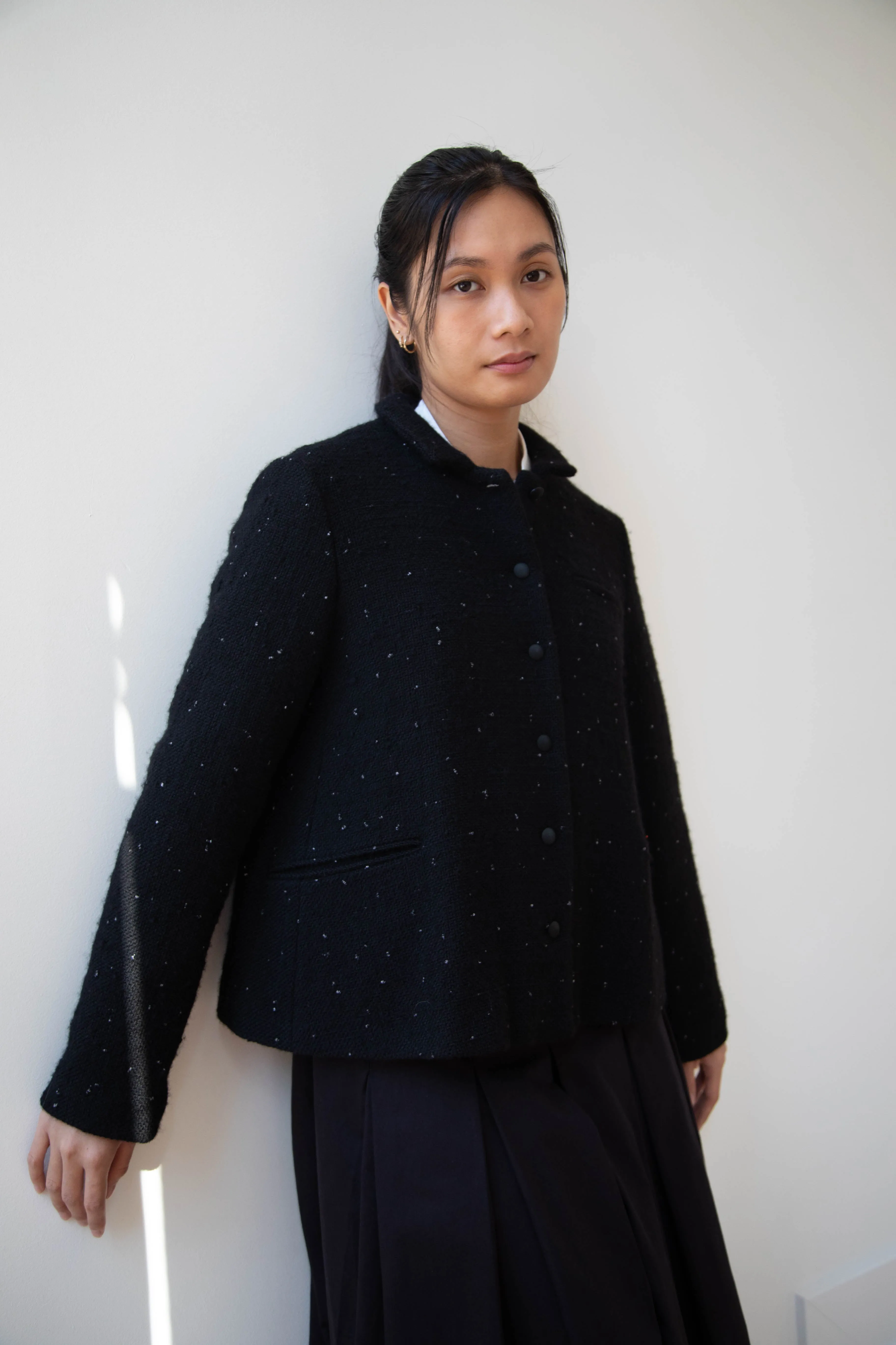 Apuntob | Jacket in Black with Tweed Dots