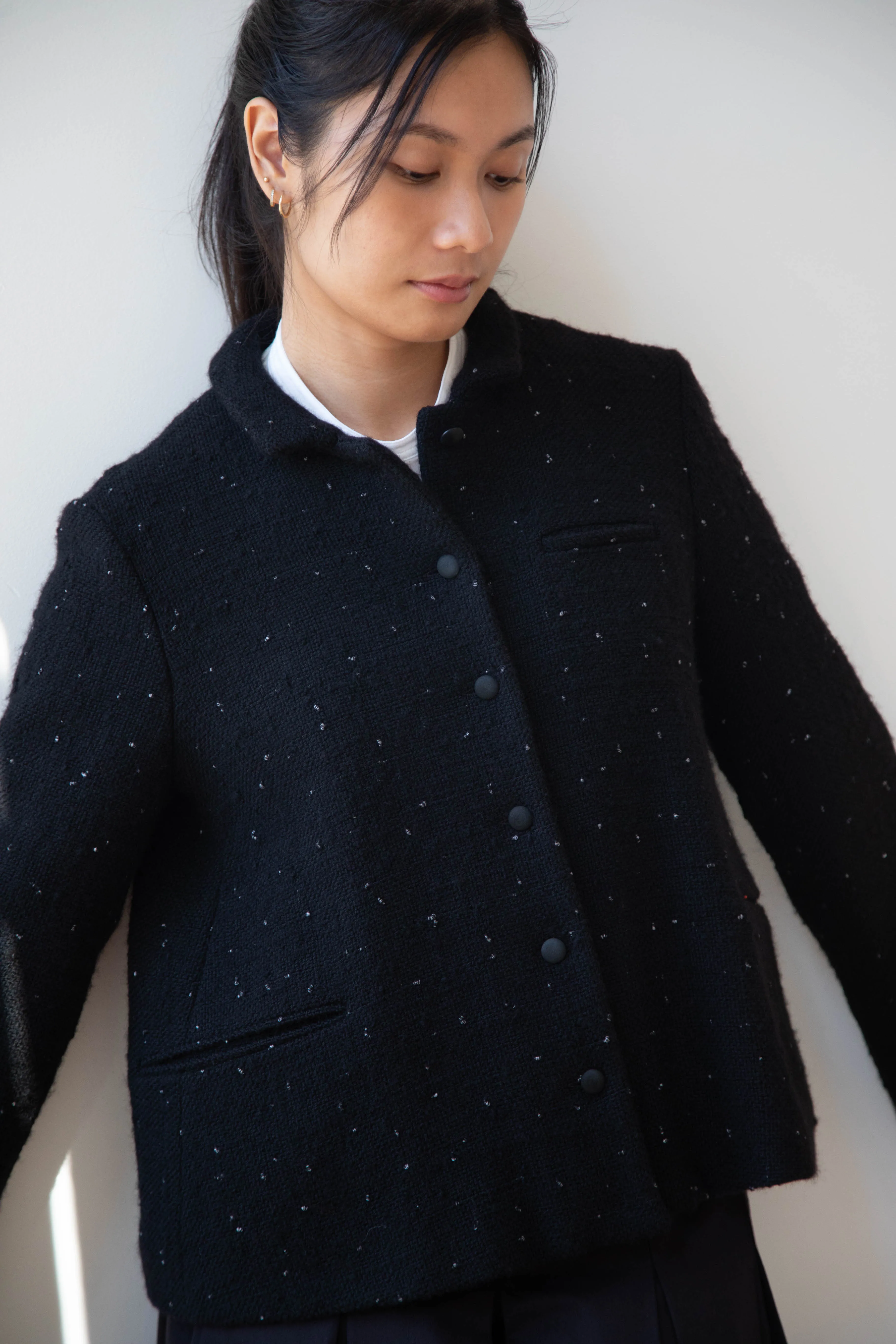 Apuntob | Jacket in Black with Tweed Dots