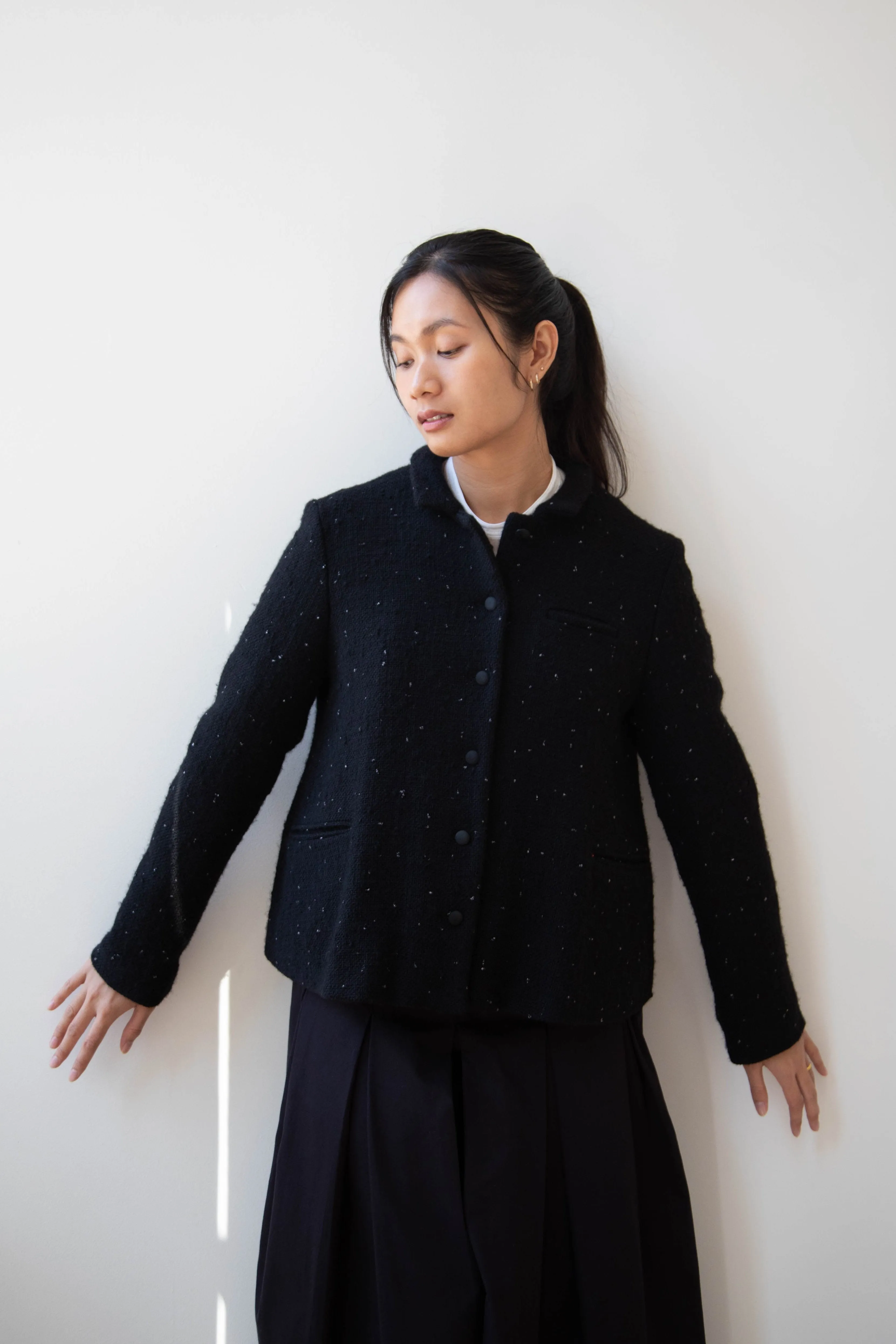 Apuntob | Jacket in Black with Tweed Dots