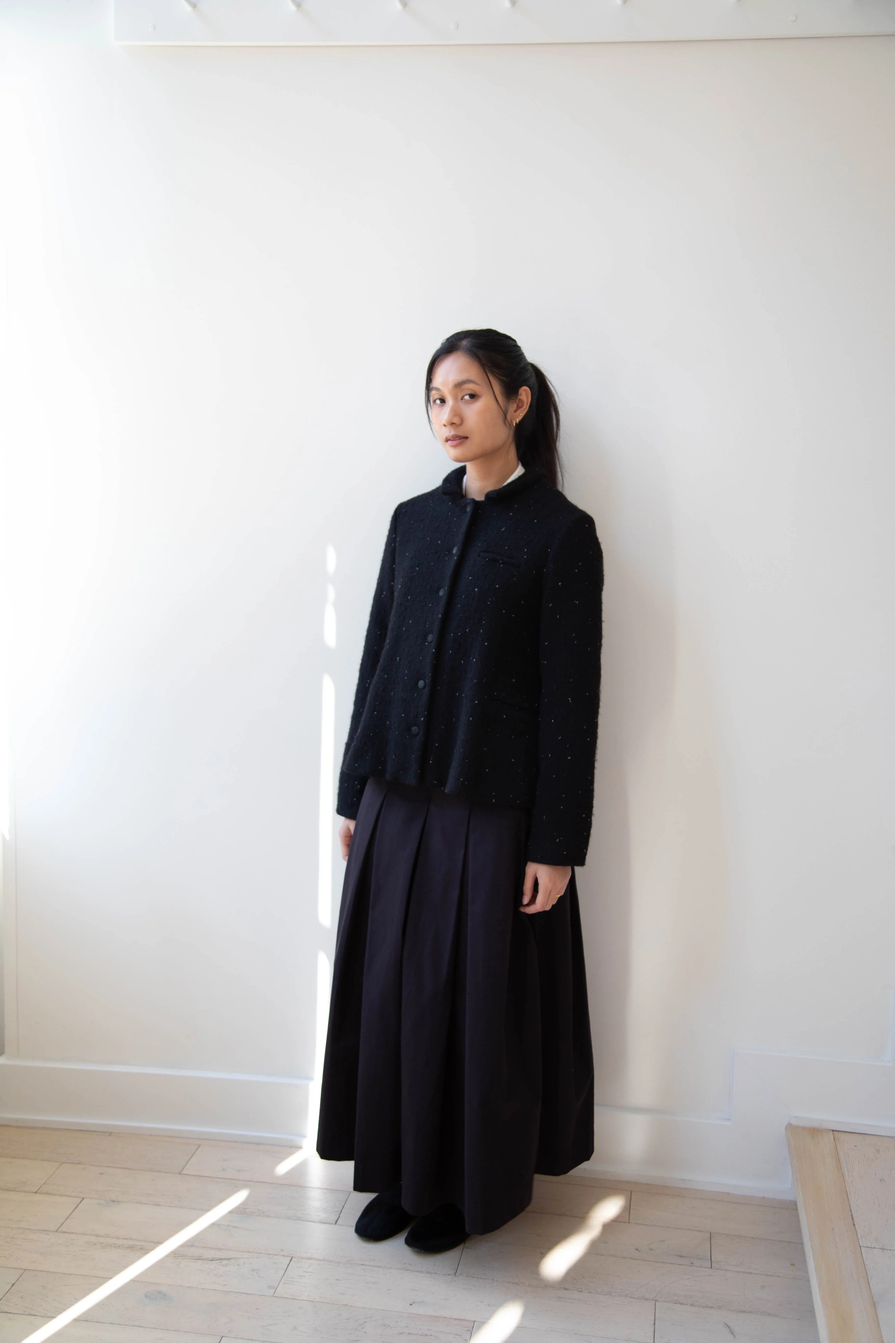 Apuntob | Jacket in Black with Tweed Dots