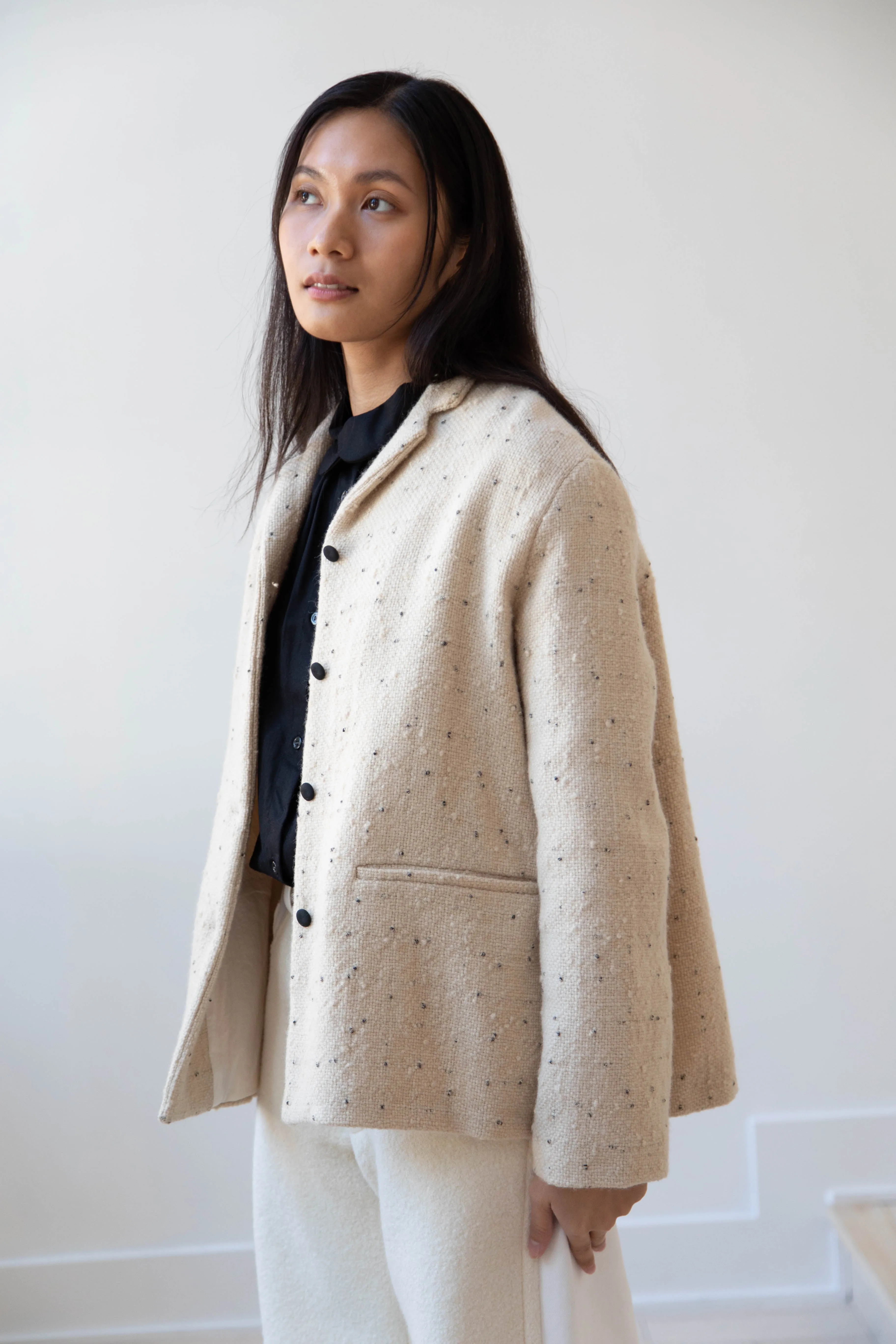 Apuntob | Jacket in Natural with Tweed Dots
