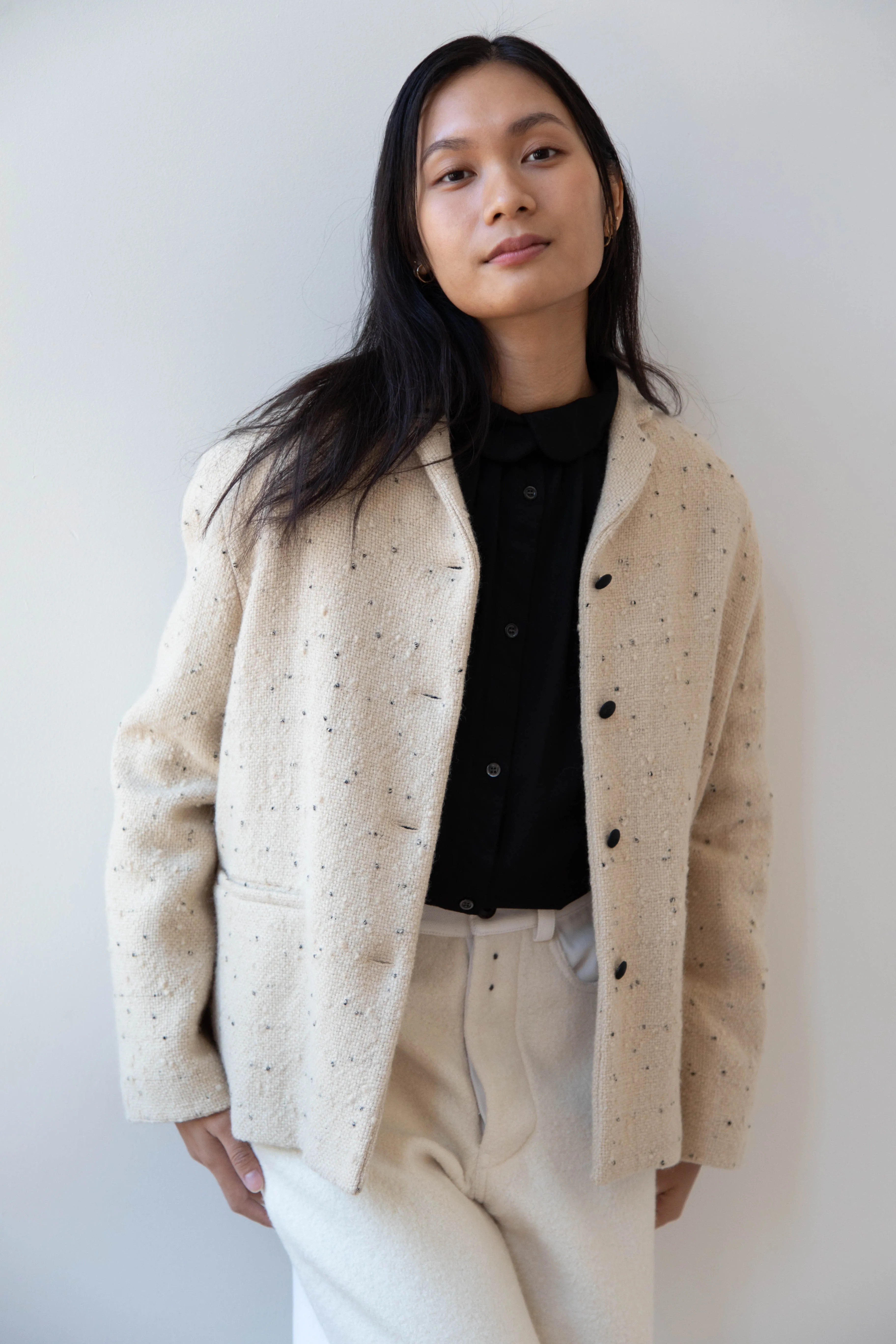 Apuntob | Jacket in Natural with Tweed Dots