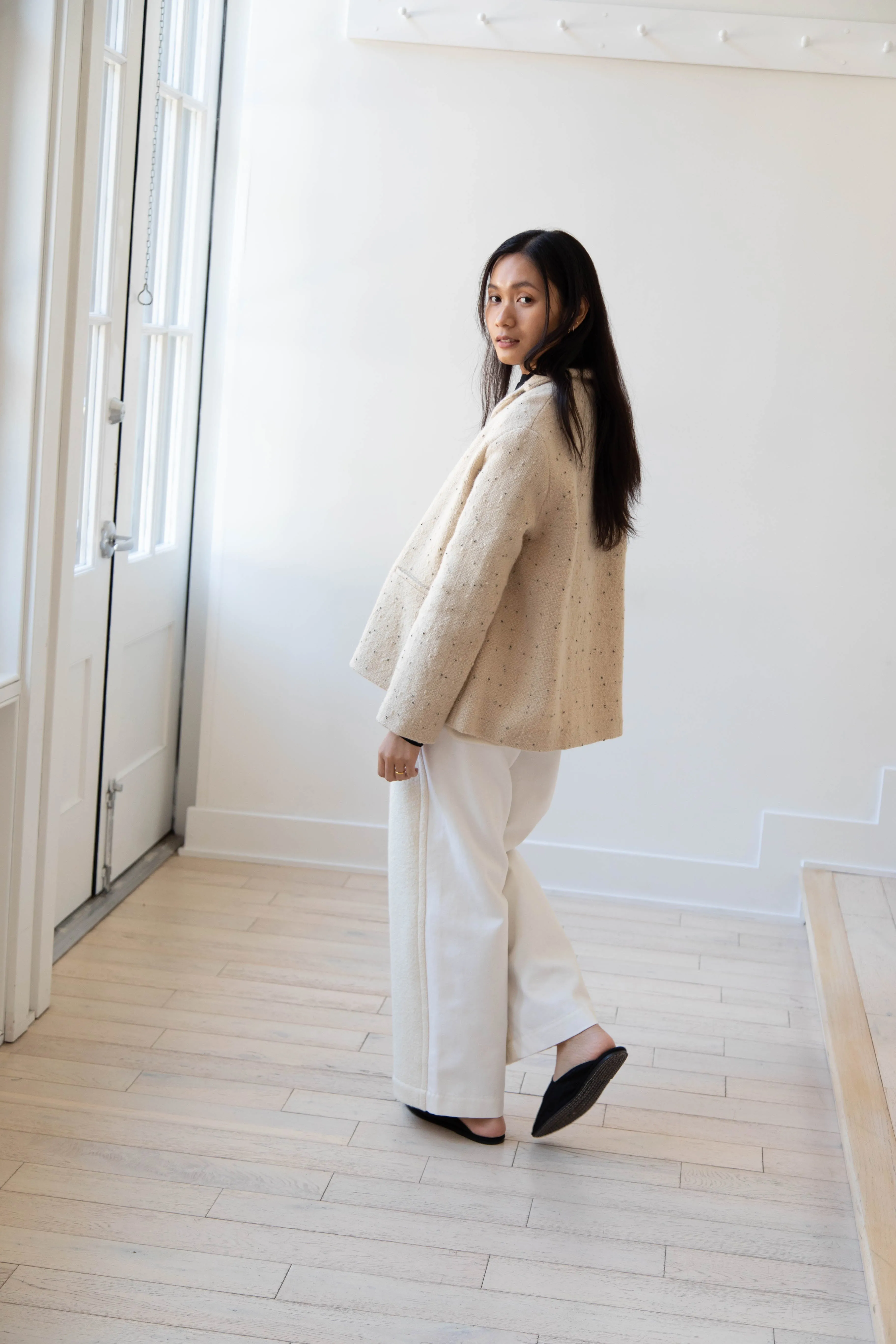 Apuntob | Jacket in Natural with Tweed Dots