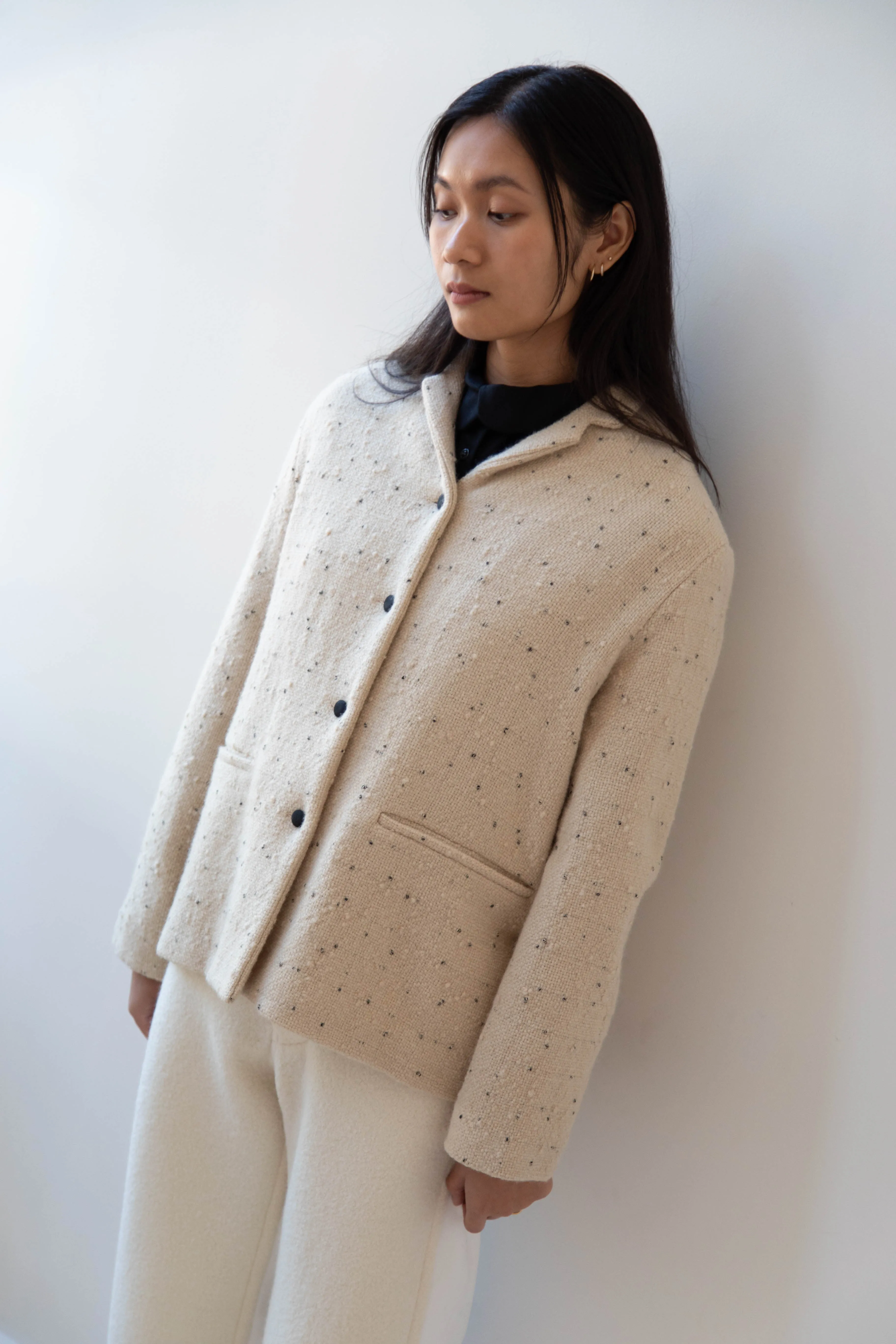 Apuntob | Jacket in Natural with Tweed Dots