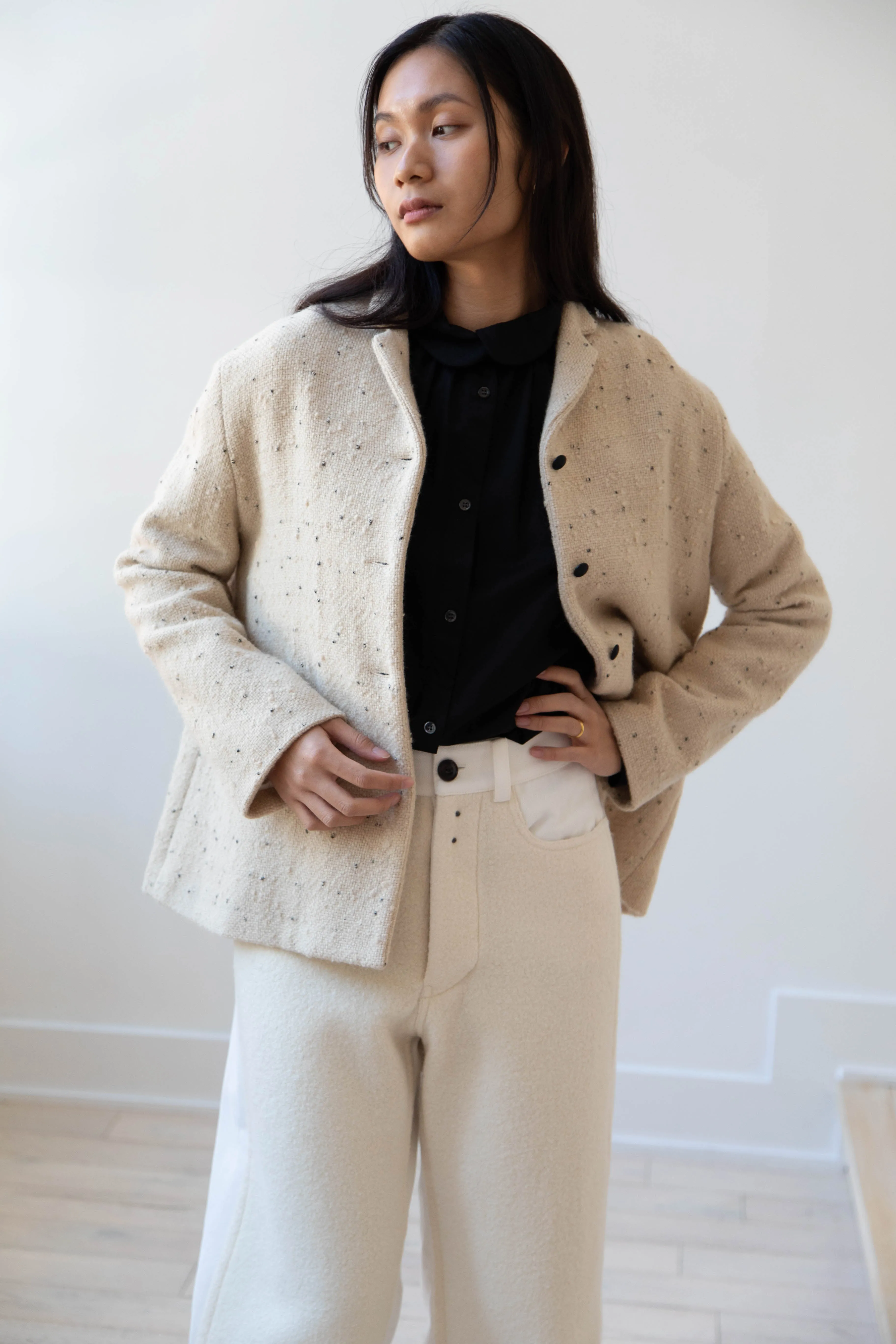 Apuntob | Jacket in Natural with Tweed Dots