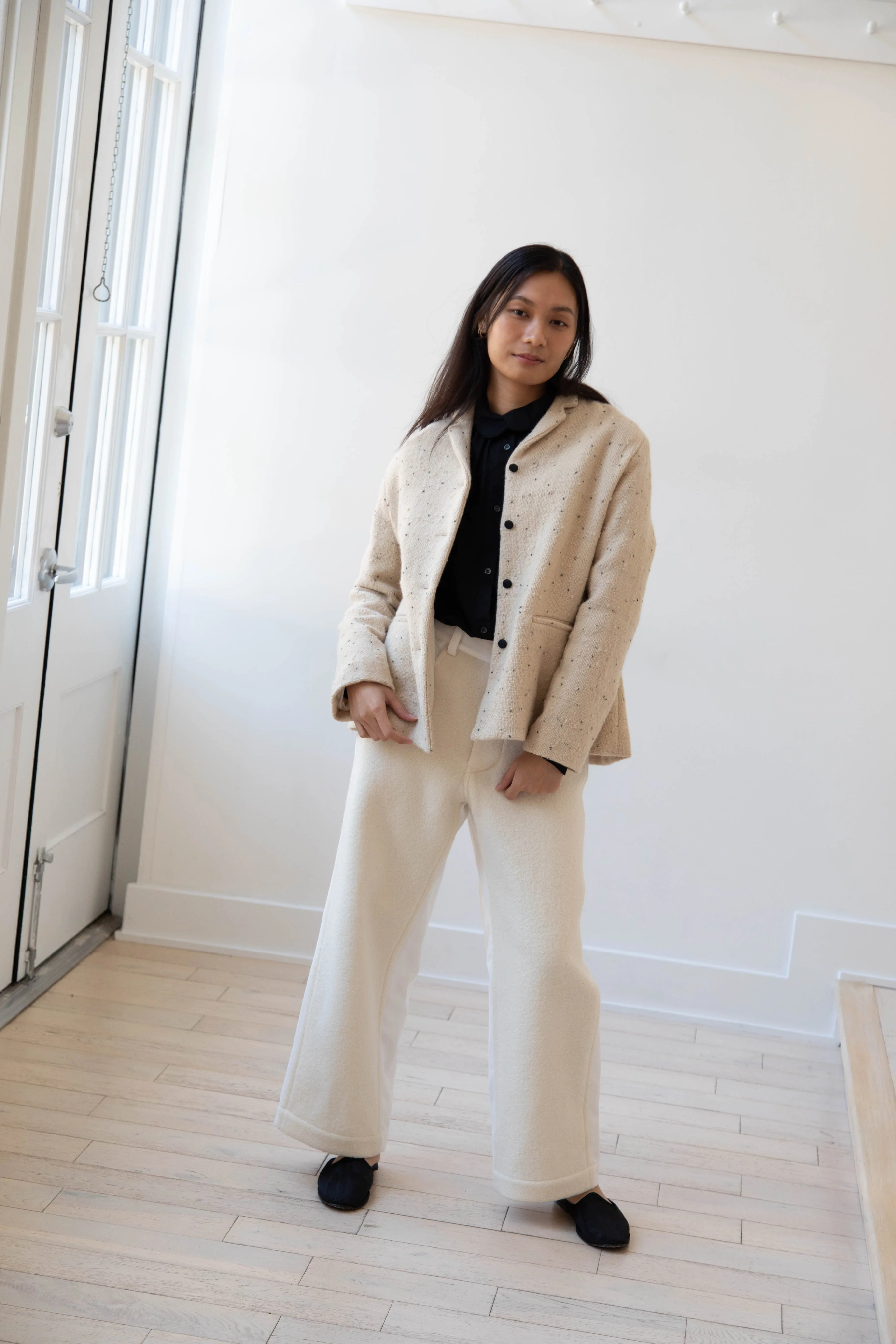 Apuntob | Jacket in Natural with Tweed Dots