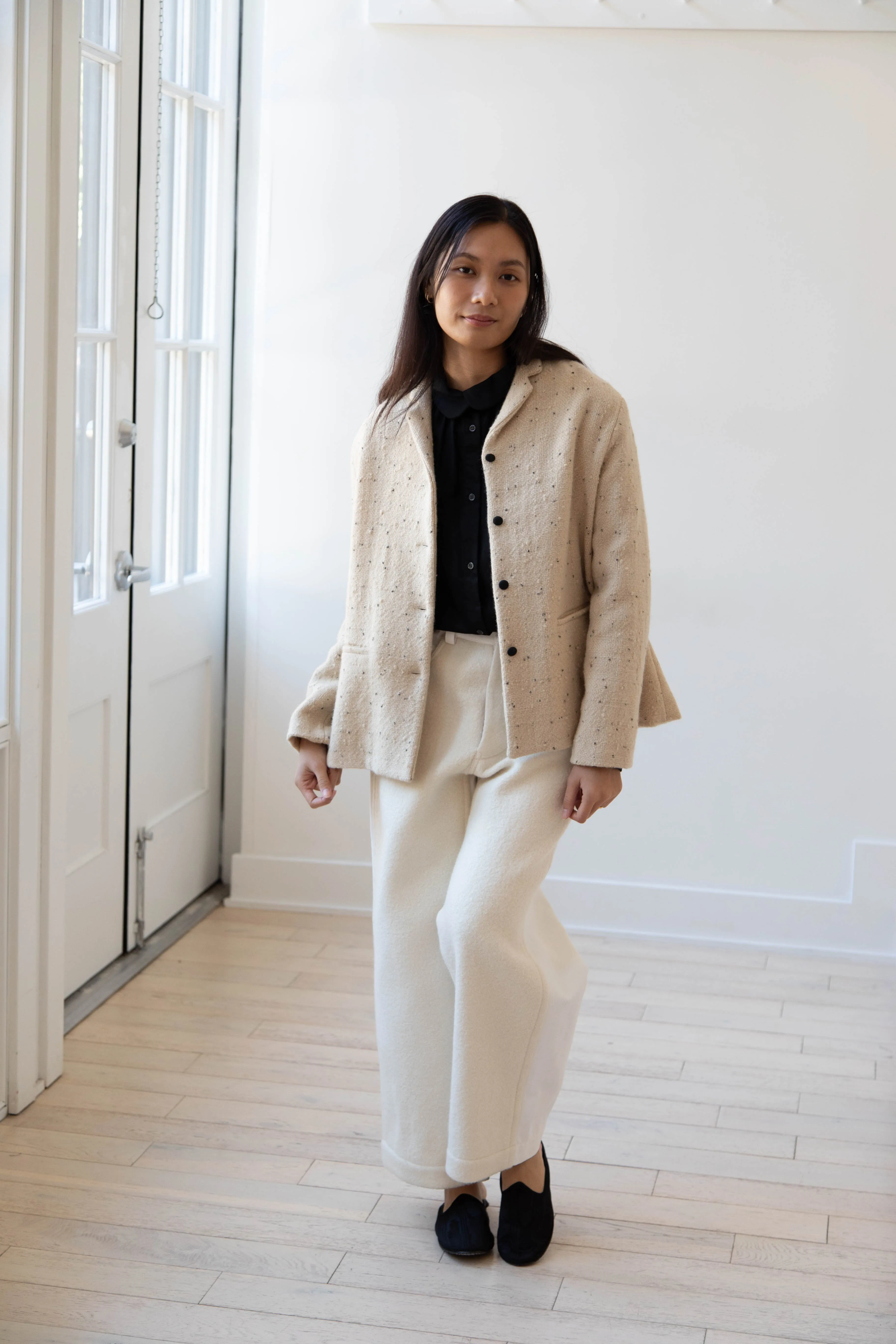 Apuntob | Jacket in Natural with Tweed Dots