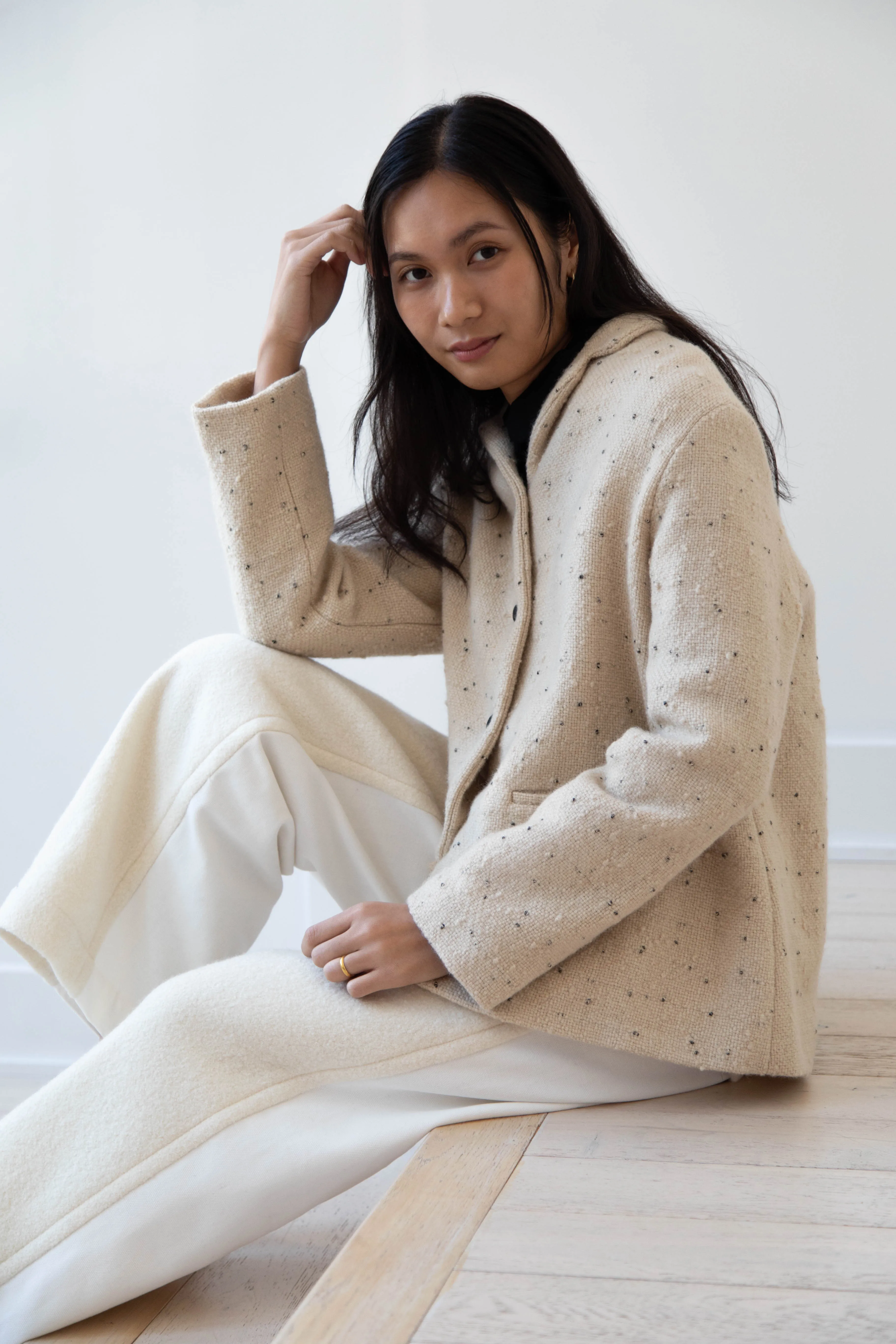 Apuntob | Jacket in Natural with Tweed Dots