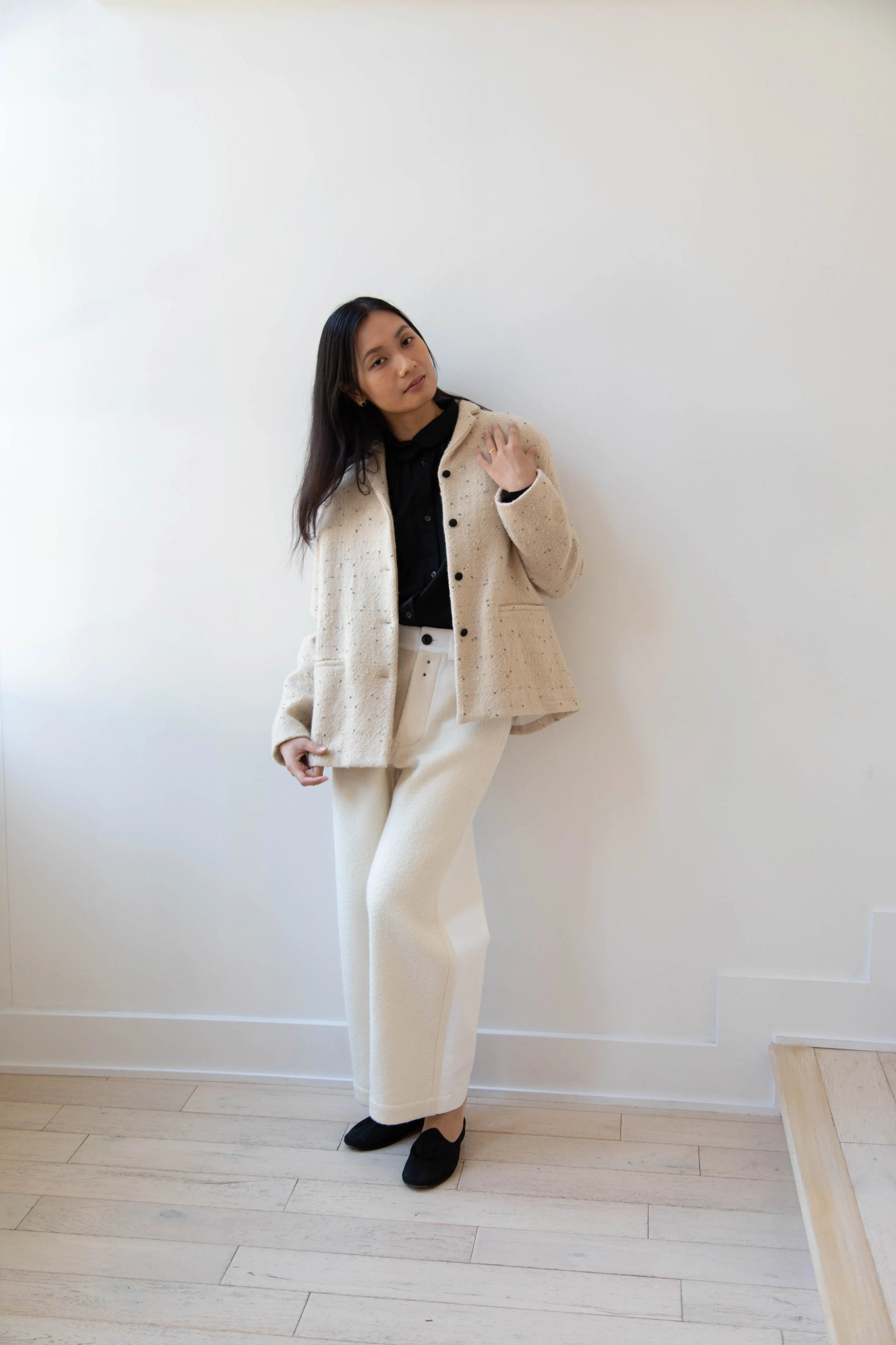Apuntob | Jacket in Natural with Tweed Dots