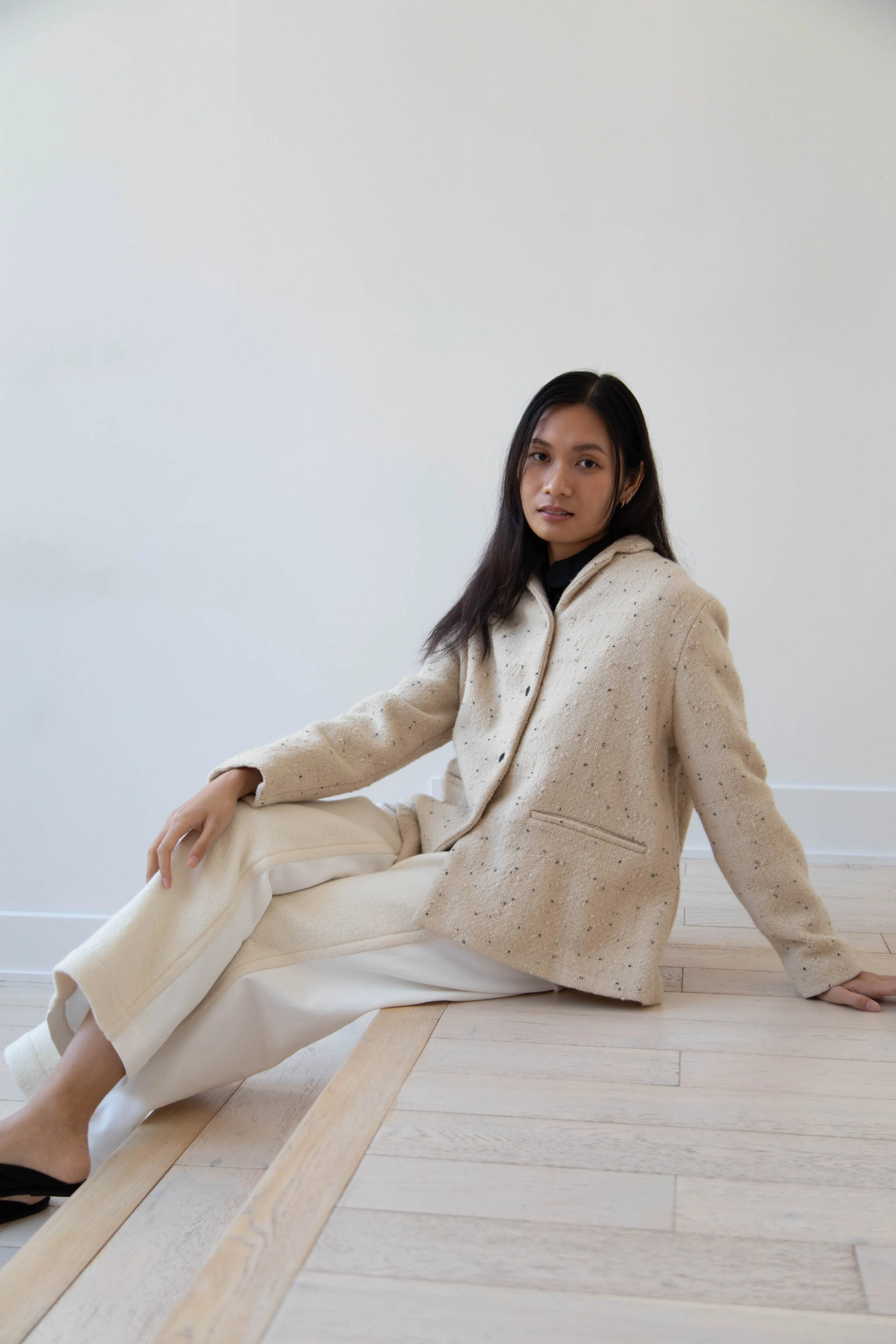 Apuntob | Jacket in Natural with Tweed Dots