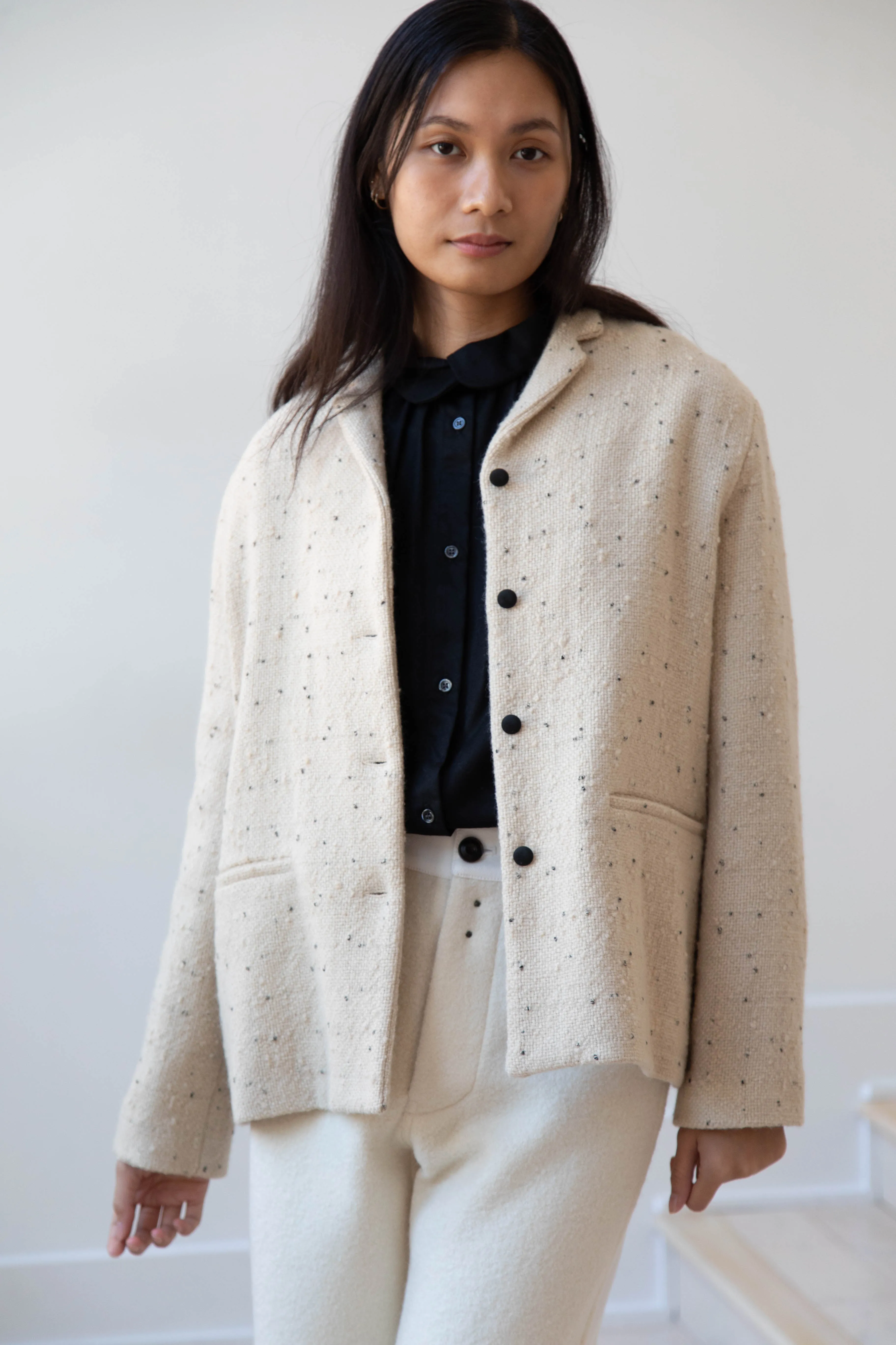 Apuntob | Jacket in Natural with Tweed Dots