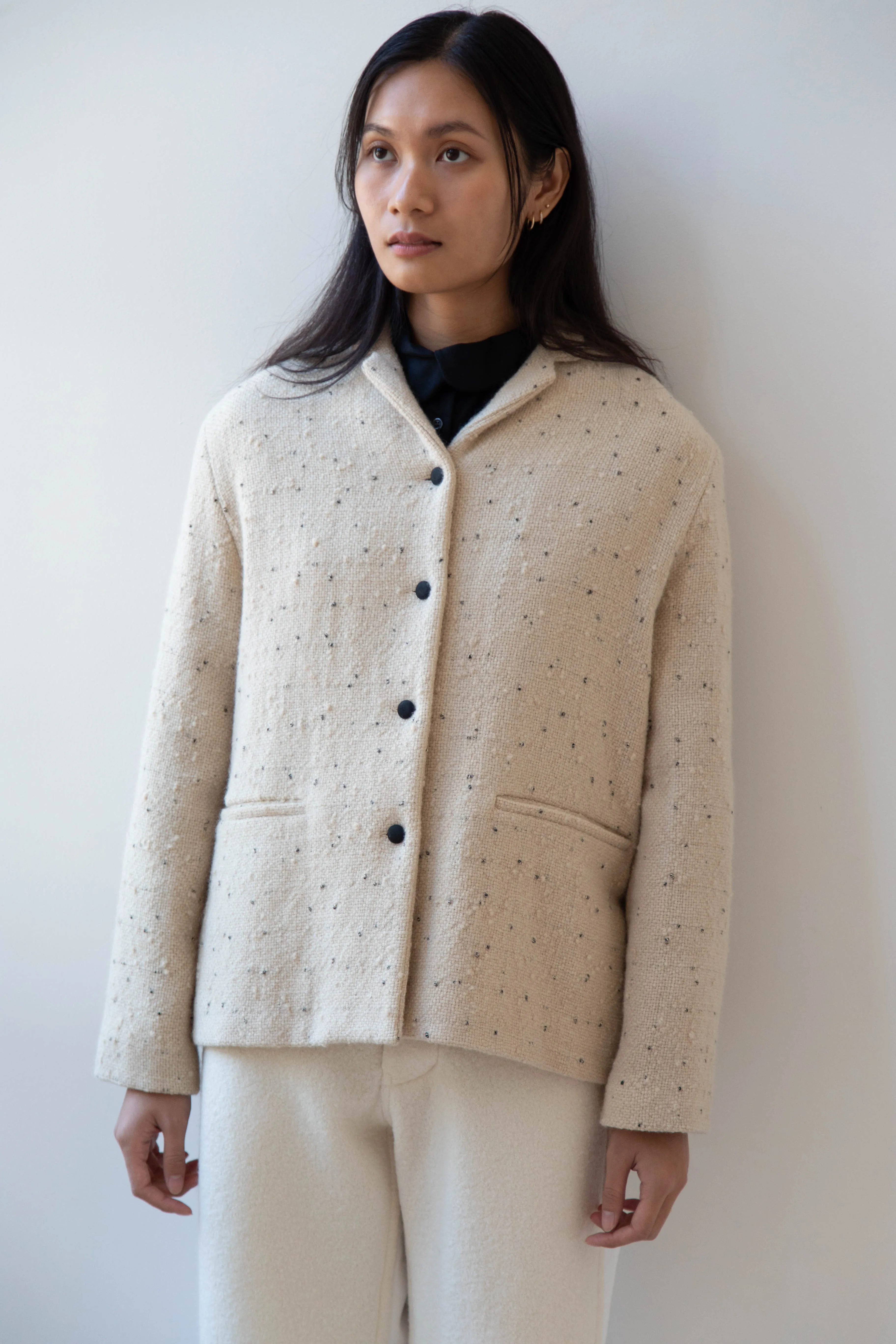 Apuntob | Jacket in Natural with Tweed Dots