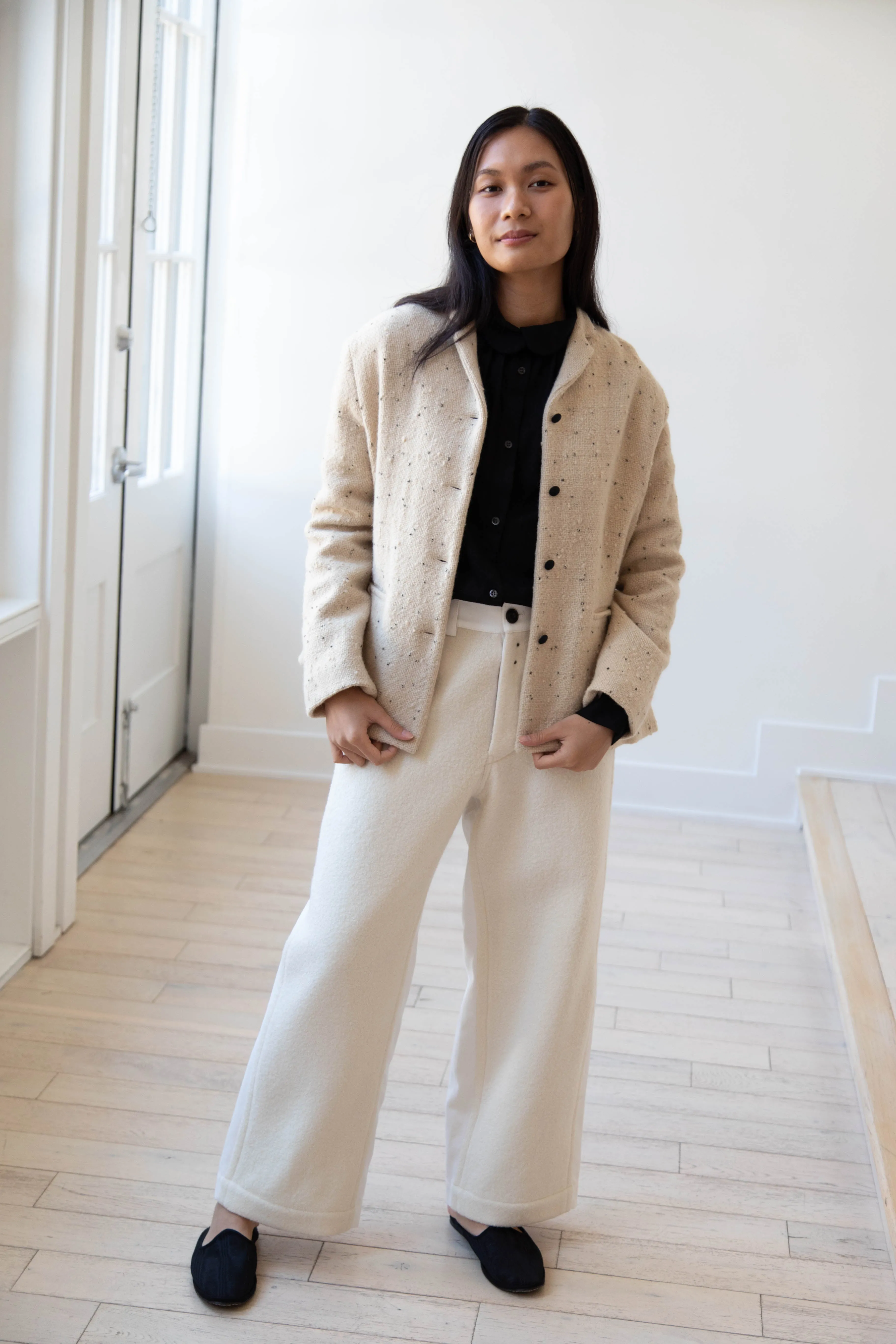 Apuntob | Jacket in Natural with Tweed Dots