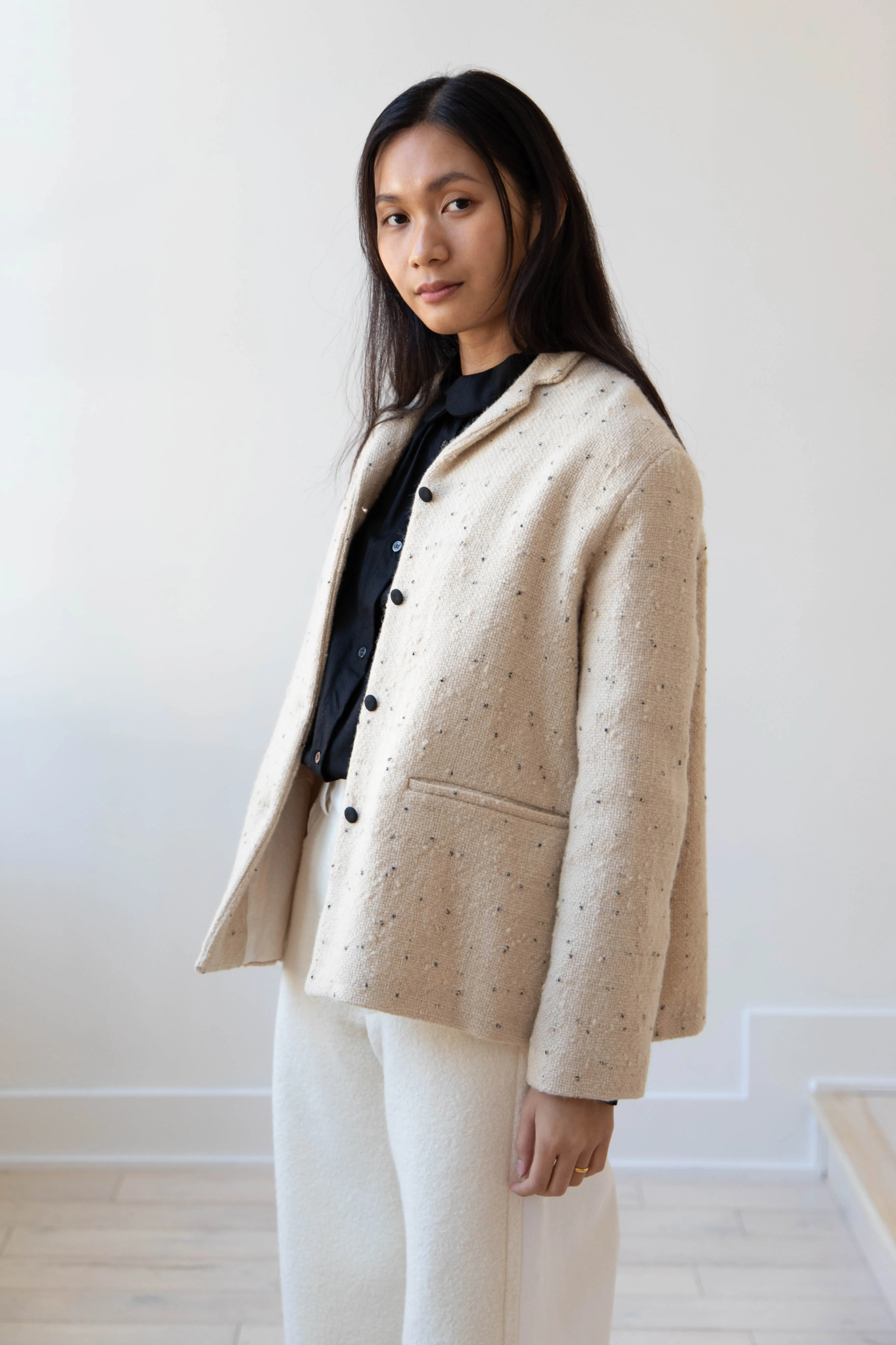 Apuntob | Jacket in Natural with Tweed Dots