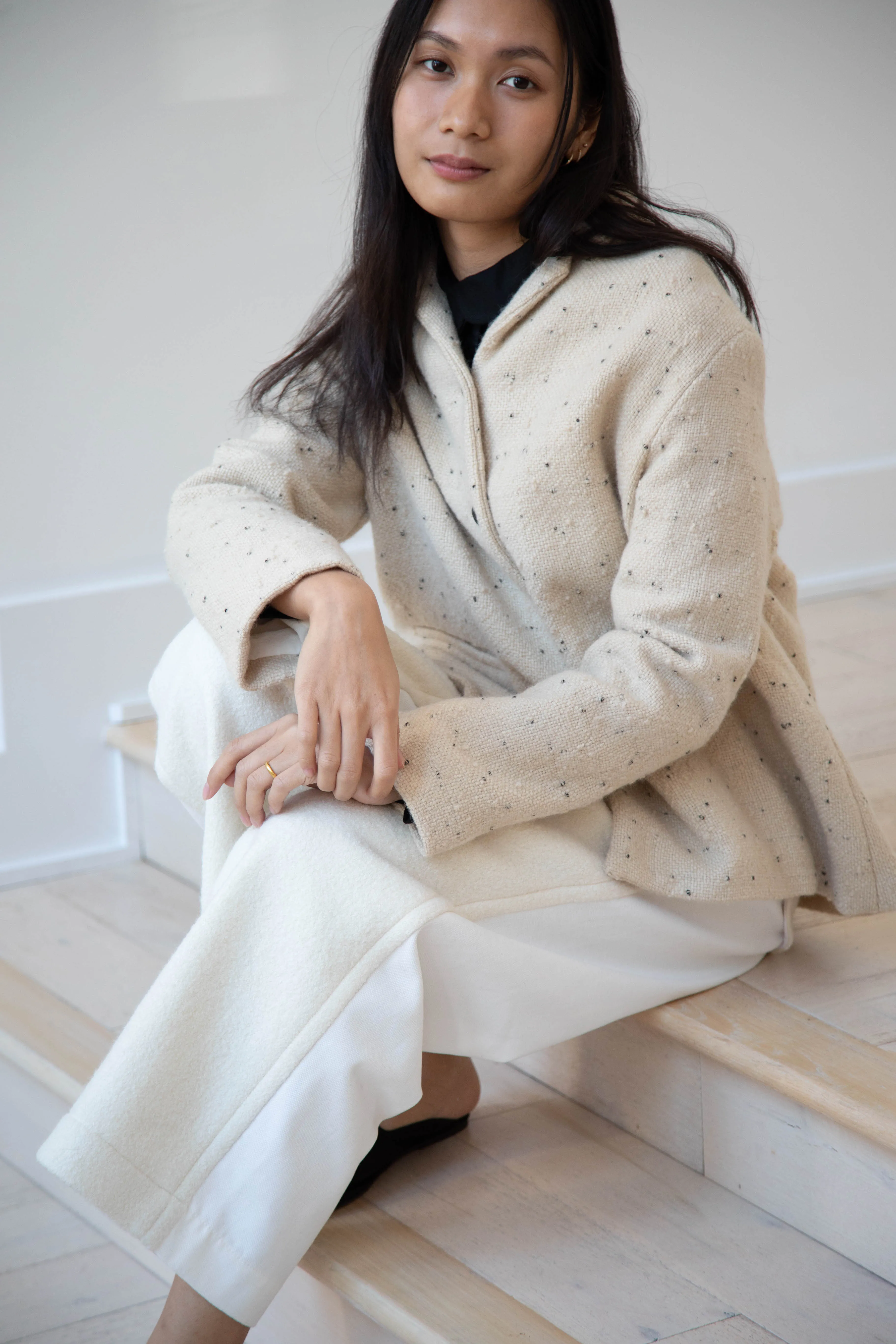 Apuntob | Jacket in Natural with Tweed Dots