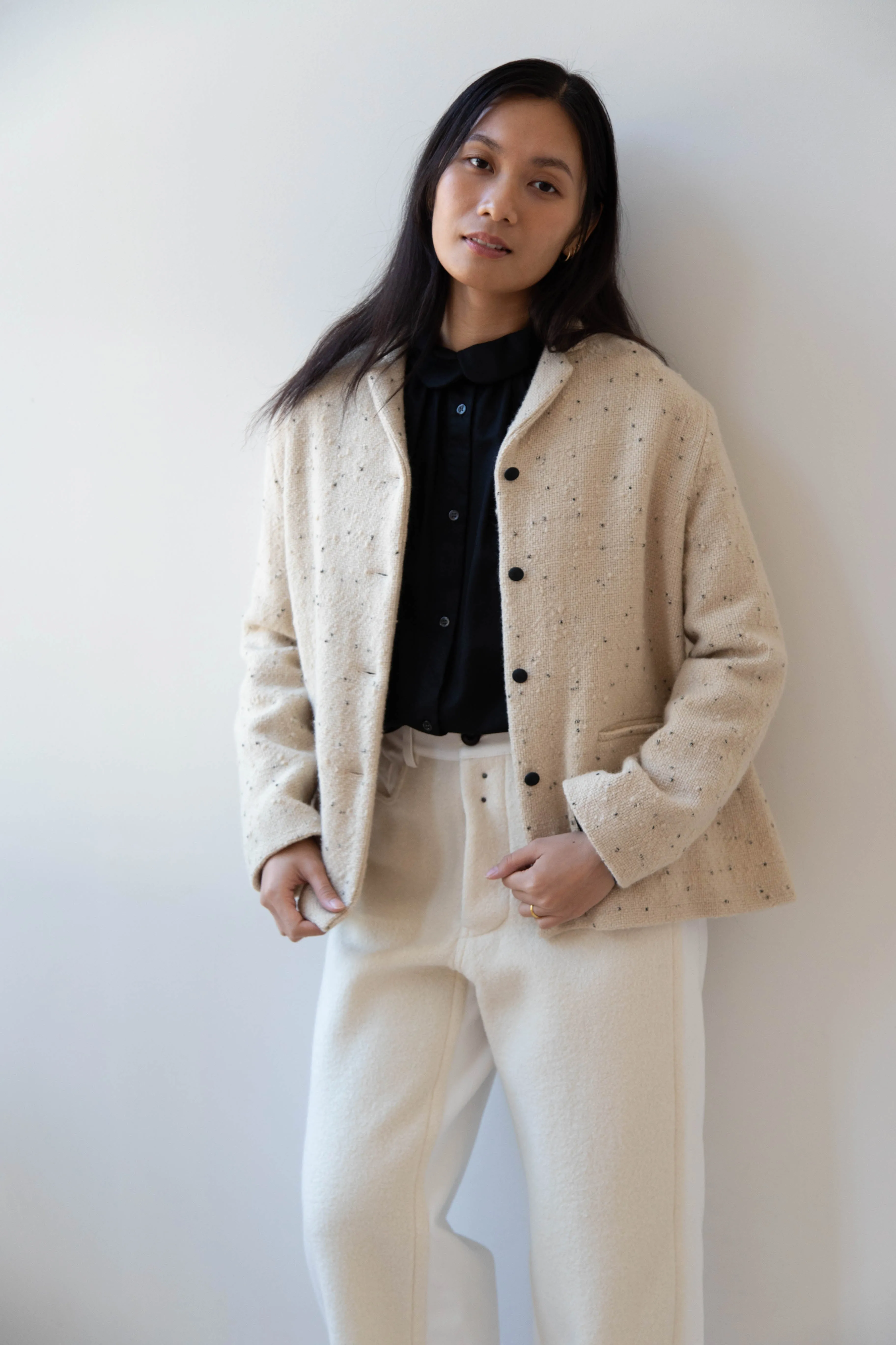 Apuntob | Jacket in Natural with Tweed Dots