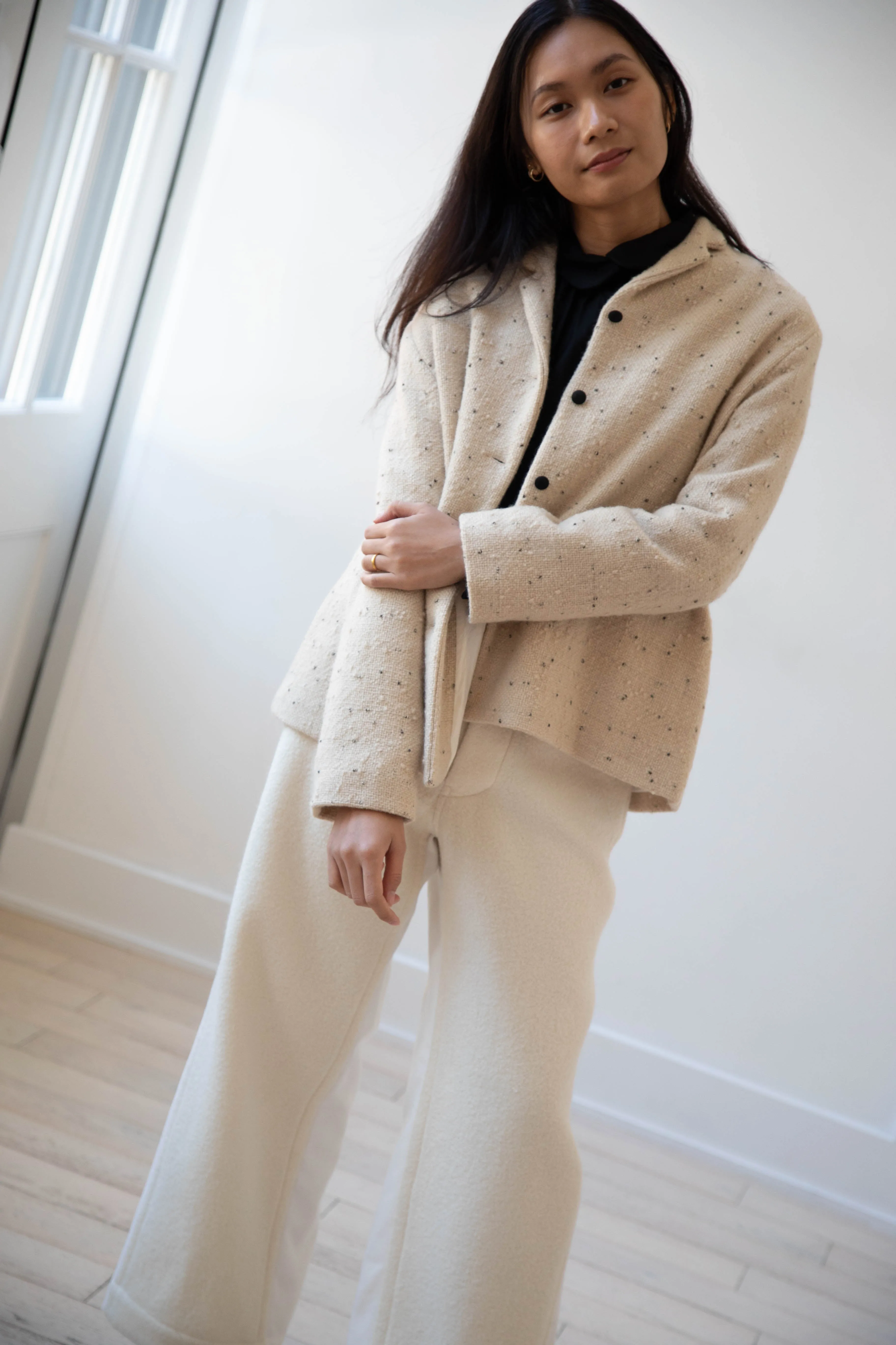 Apuntob | Jacket in Natural with Tweed Dots