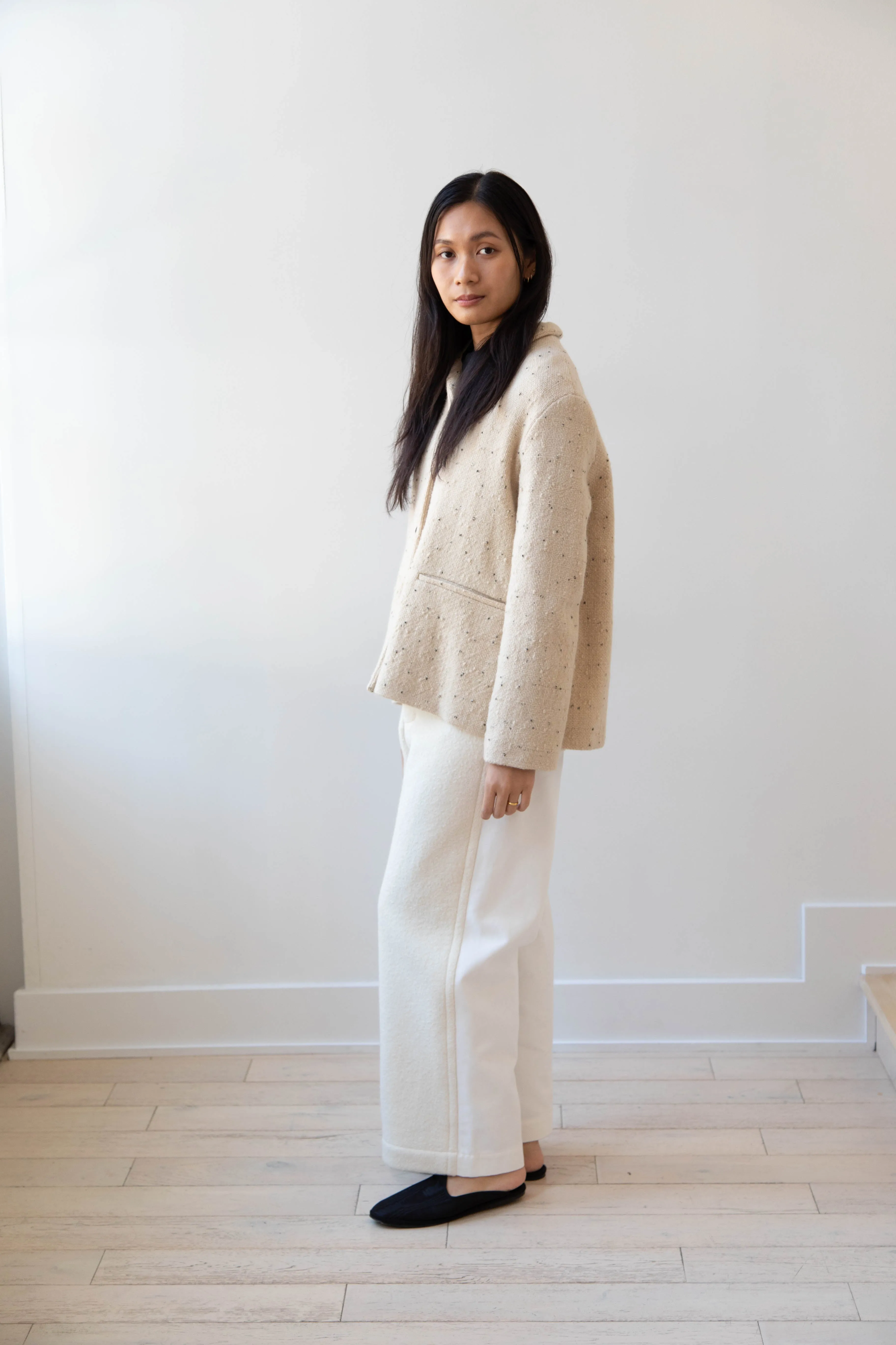 Apuntob | Jacket in Natural with Tweed Dots