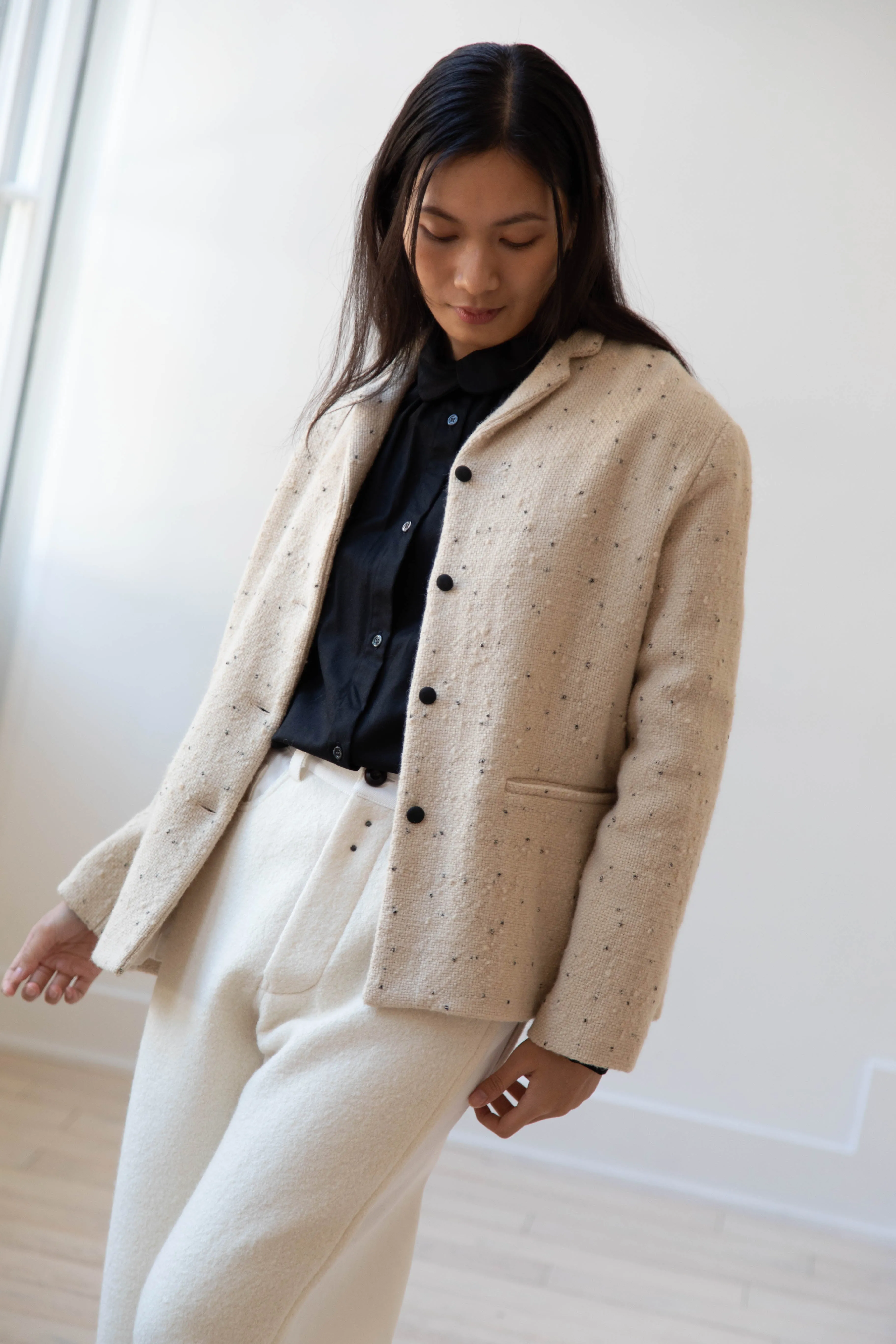 Apuntob | Jacket in Natural with Tweed Dots