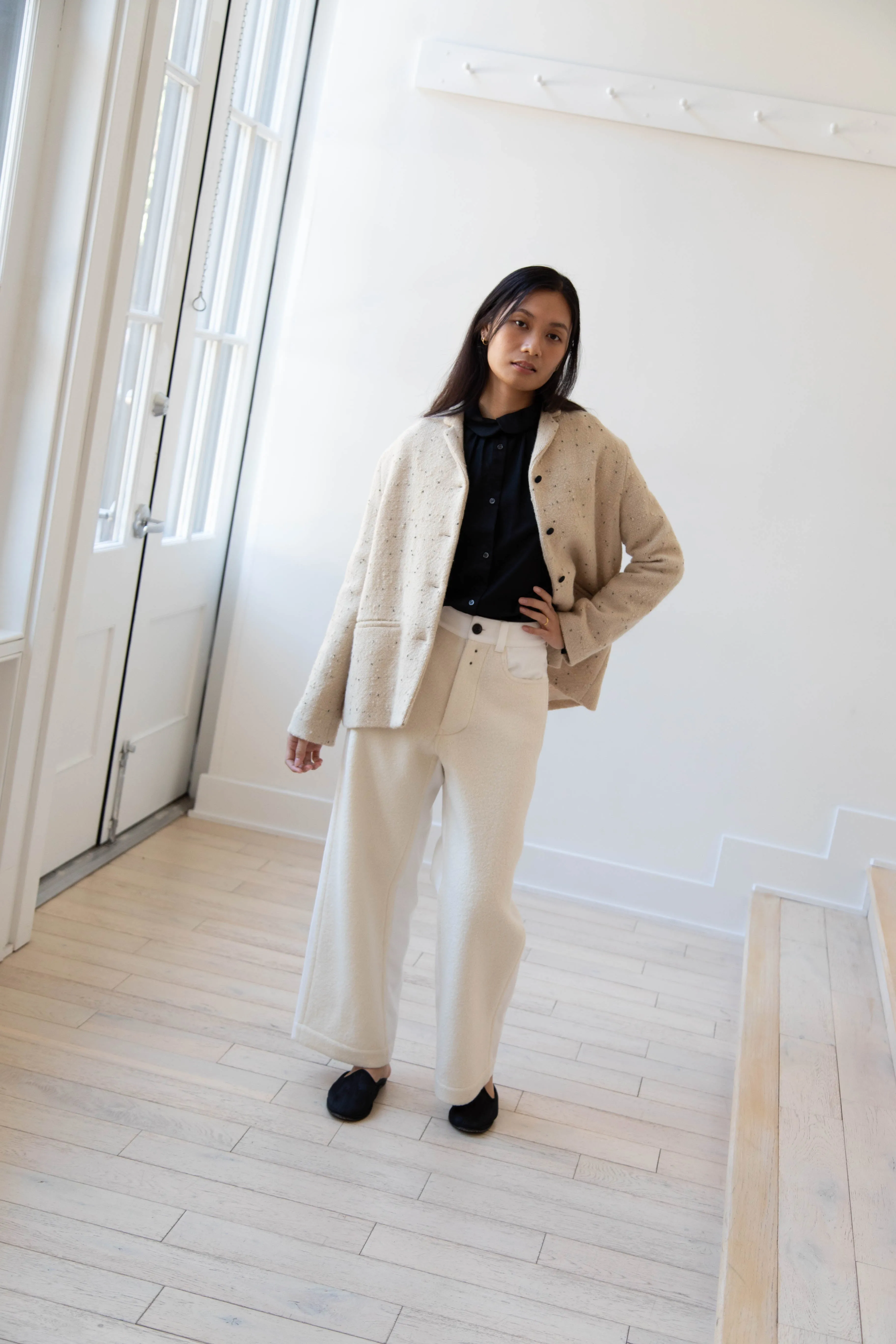 Apuntob | Jacket in Natural with Tweed Dots
