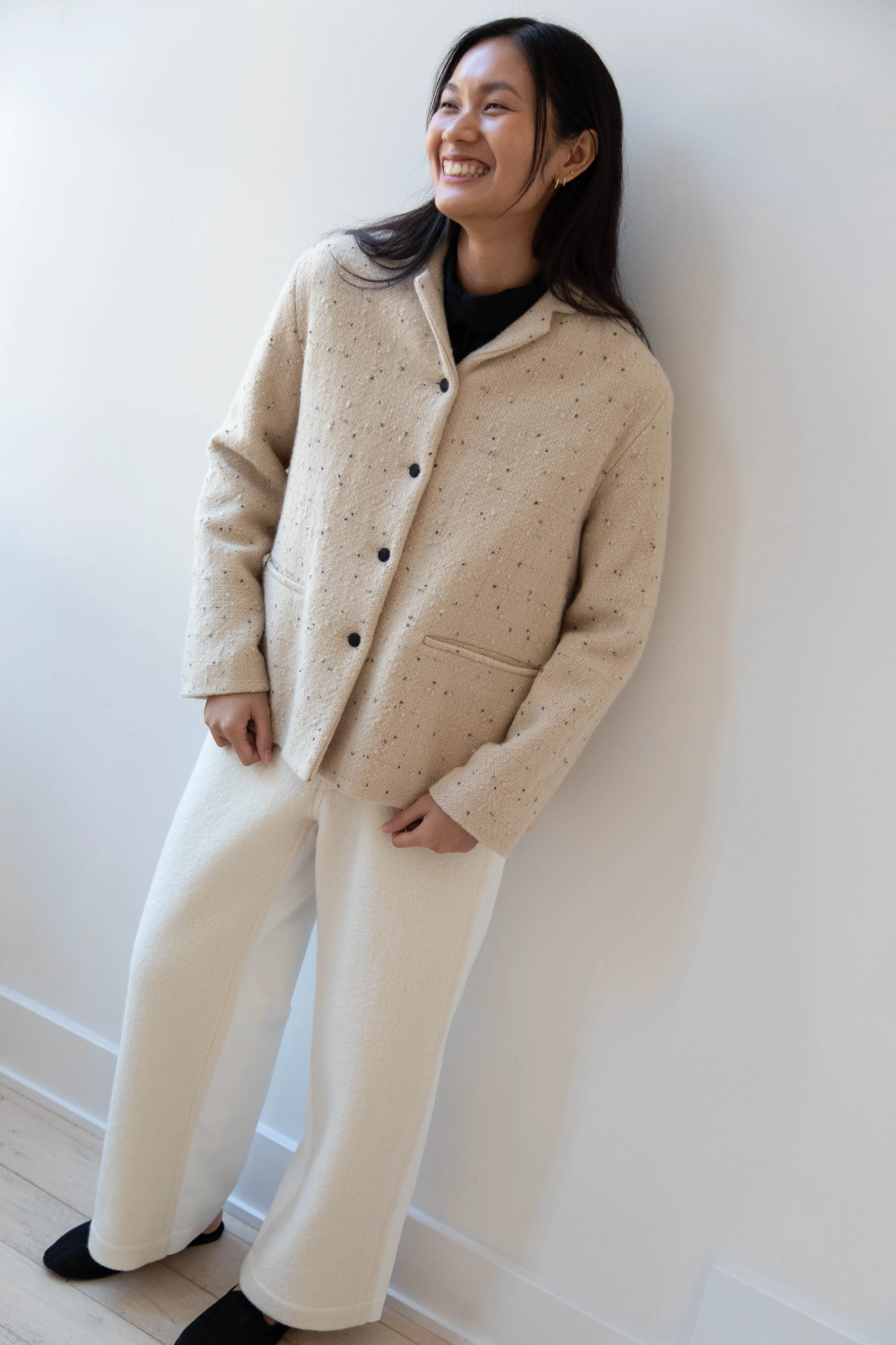 Apuntob | Jacket in Natural with Tweed Dots