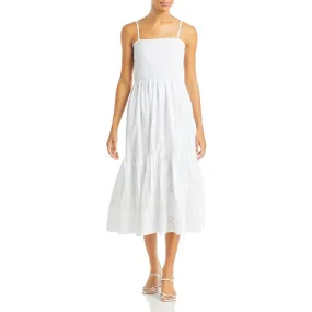 Aqua Womens Ruffled Maxi Sundress