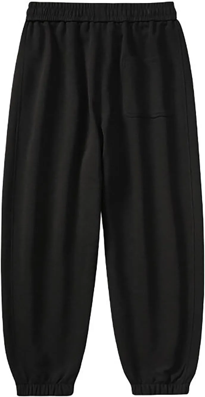 Aymnlox Mens Fashion Pants Solid Color Jogger Hiking Casual Pants Relaxed Fit Elastic Waist Drawstring Tapered Work Trousers