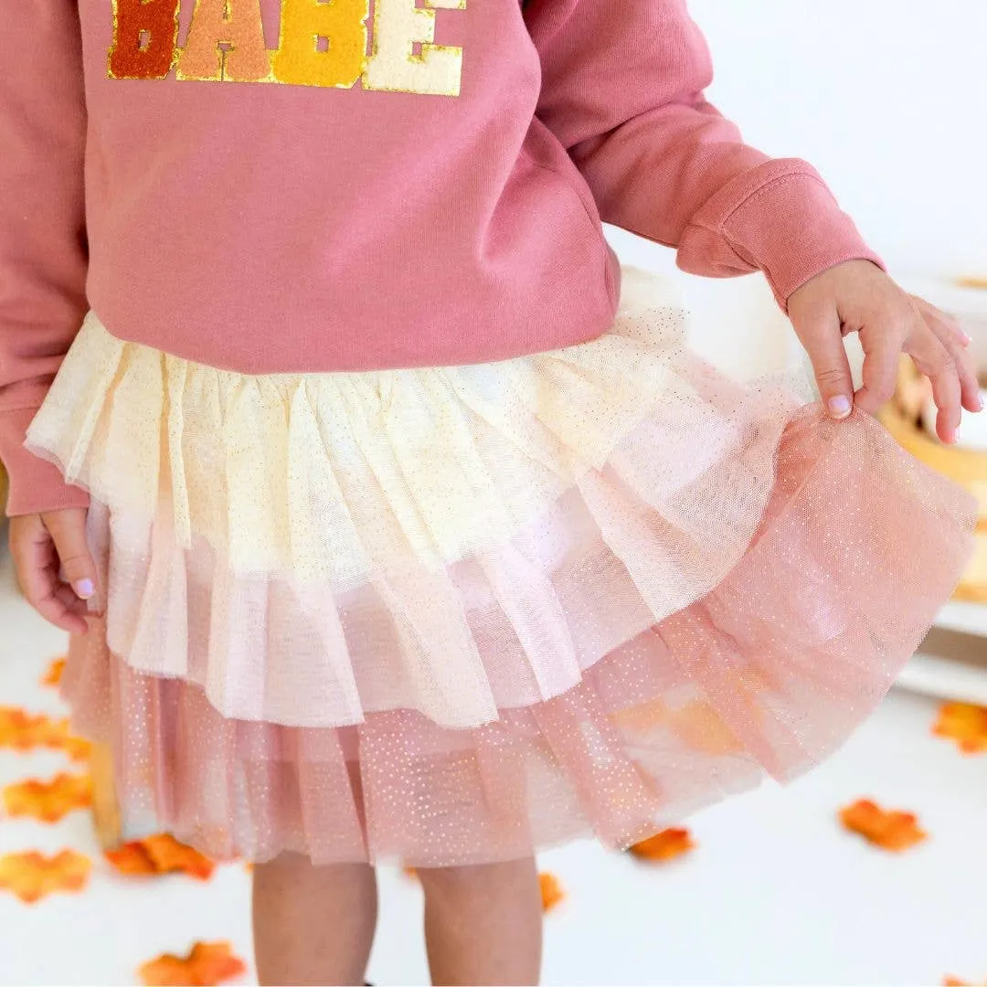 Boho Blush Girls Tutu Skirt