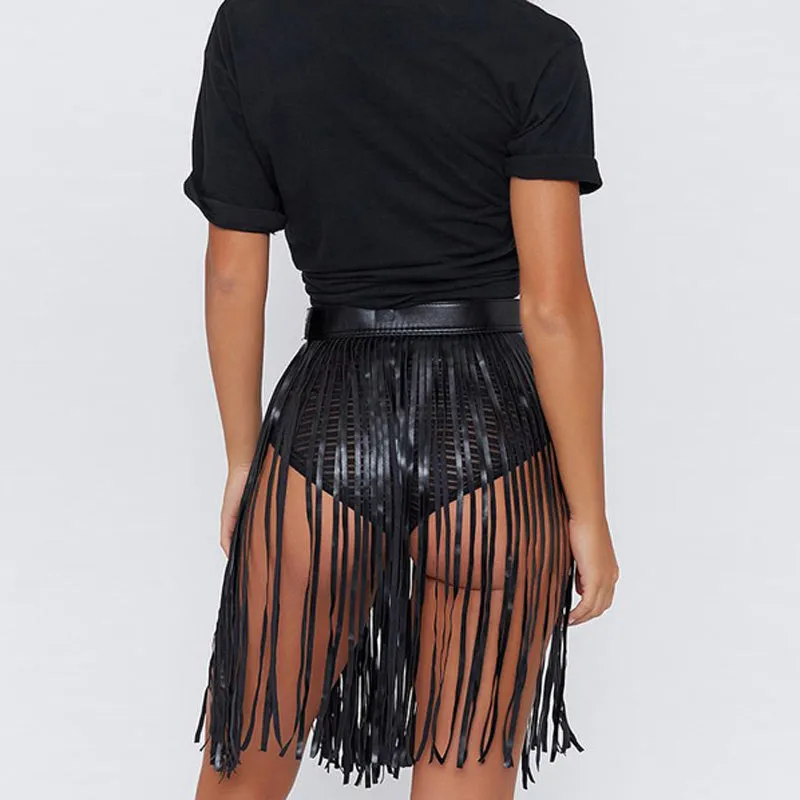 Boho chic Fringe tassel belt skirt