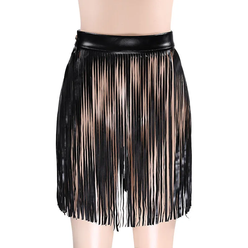 Boho chic Fringe tassel belt skirt