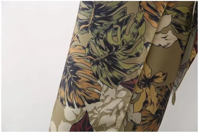 Boho Skirt, Hippie Skirts, Maxi Wrap Skirt, Green Tropical