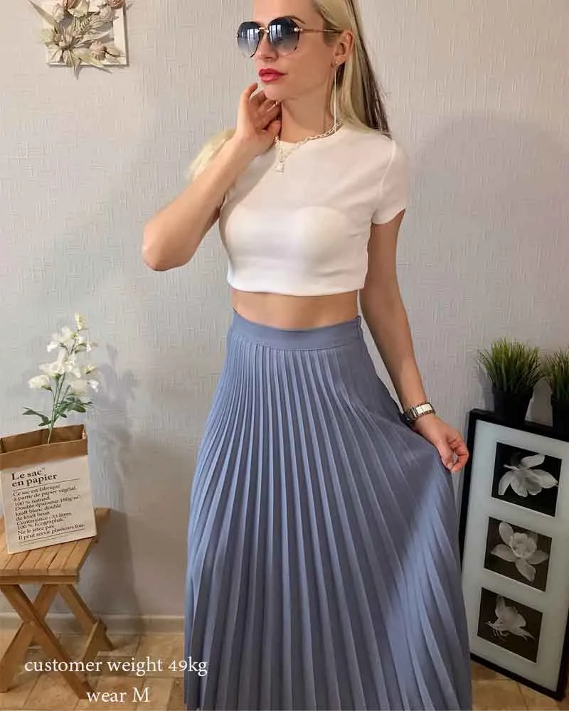 Boho Skirt, Hippie Skirts, Midi Pleated Skirt, Light Tone